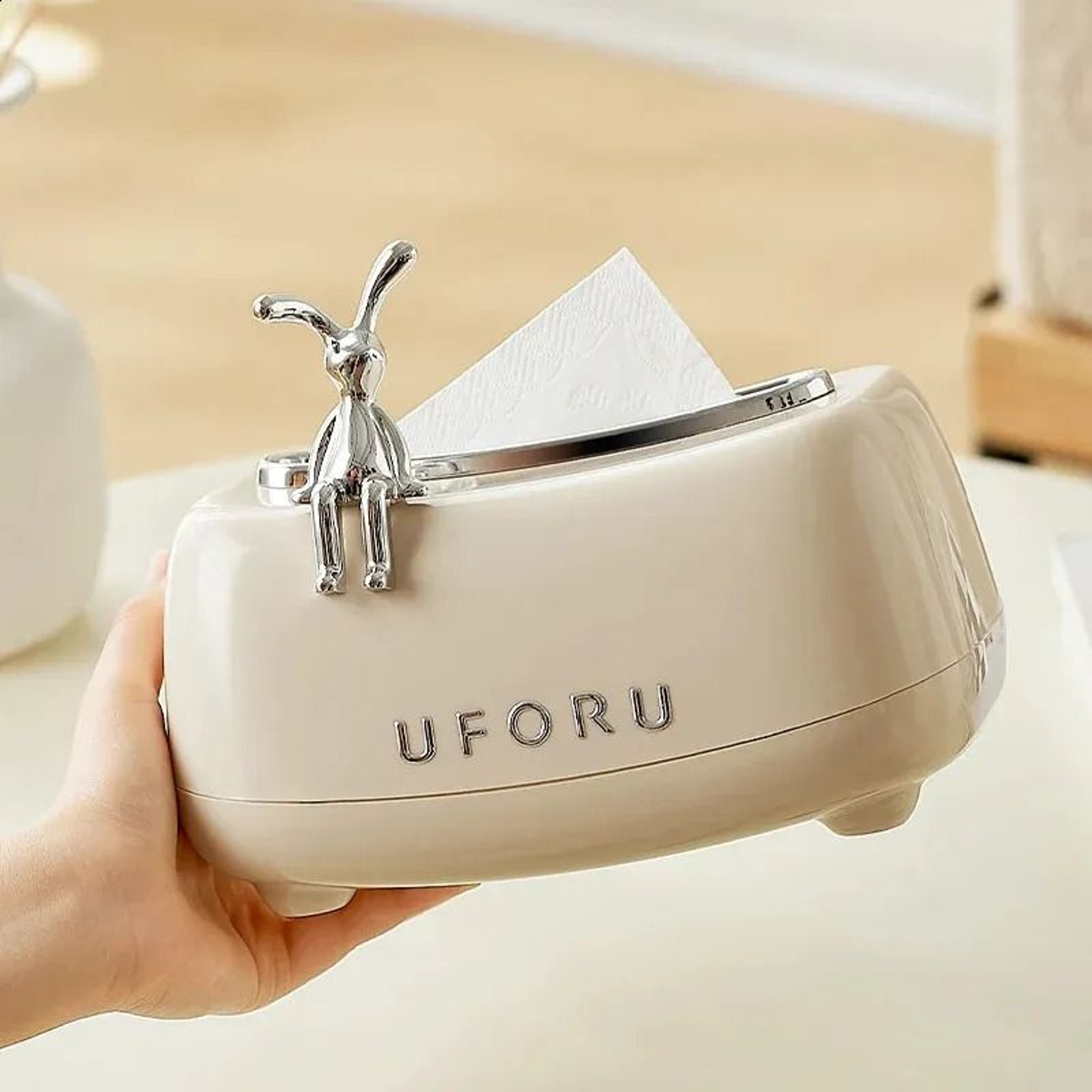 SpringLoaded Tissue Box Holder With Automatic Lift For Desktop And Car Use 0