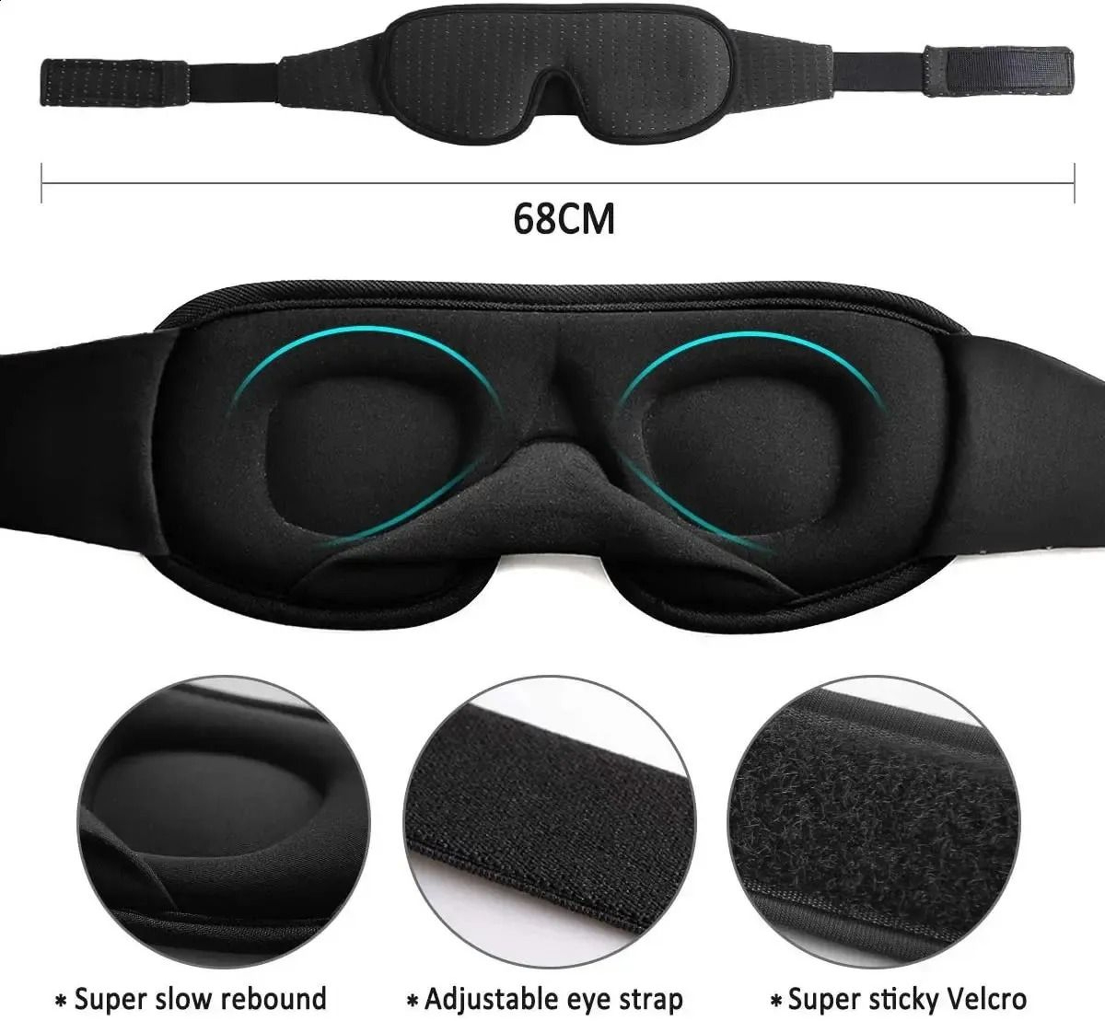 Padded Sleep Eye Mask With Light Blocking Design 6