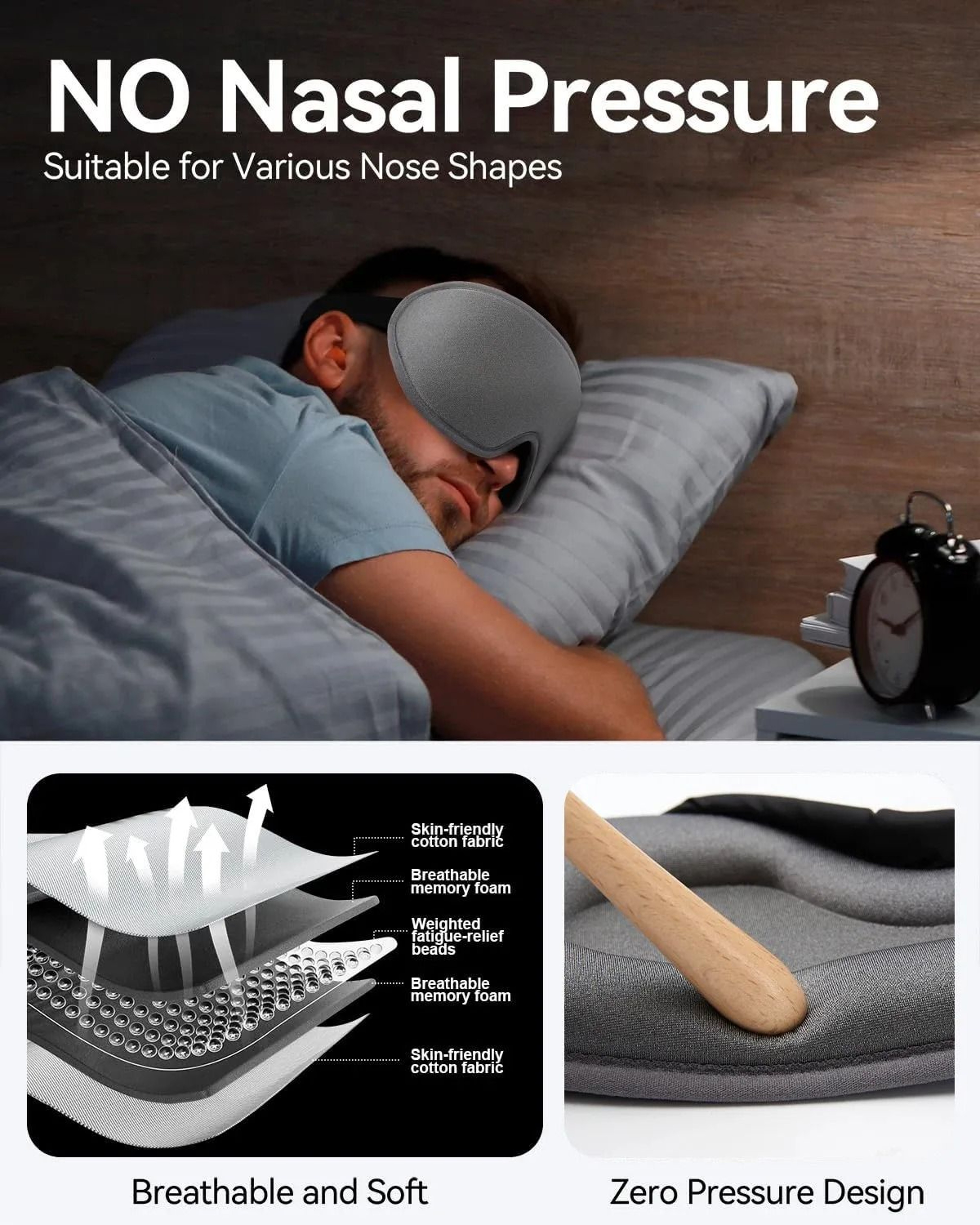 Soft Sleep Eye Mask With Light Blocking Breathable Design 5