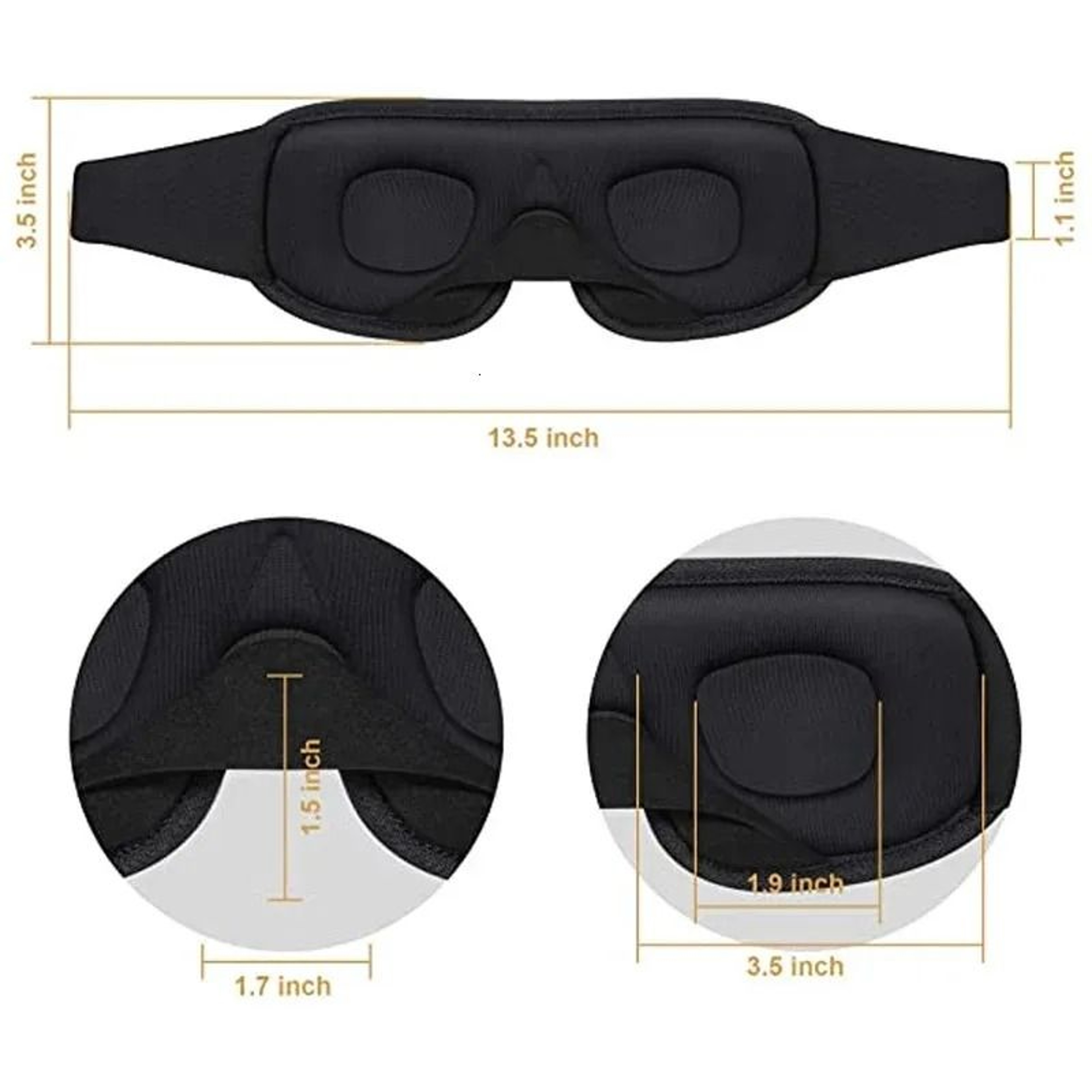 Light Blocking Sleep Mask With Contoured Eye Cups And Adjustable Strap 8