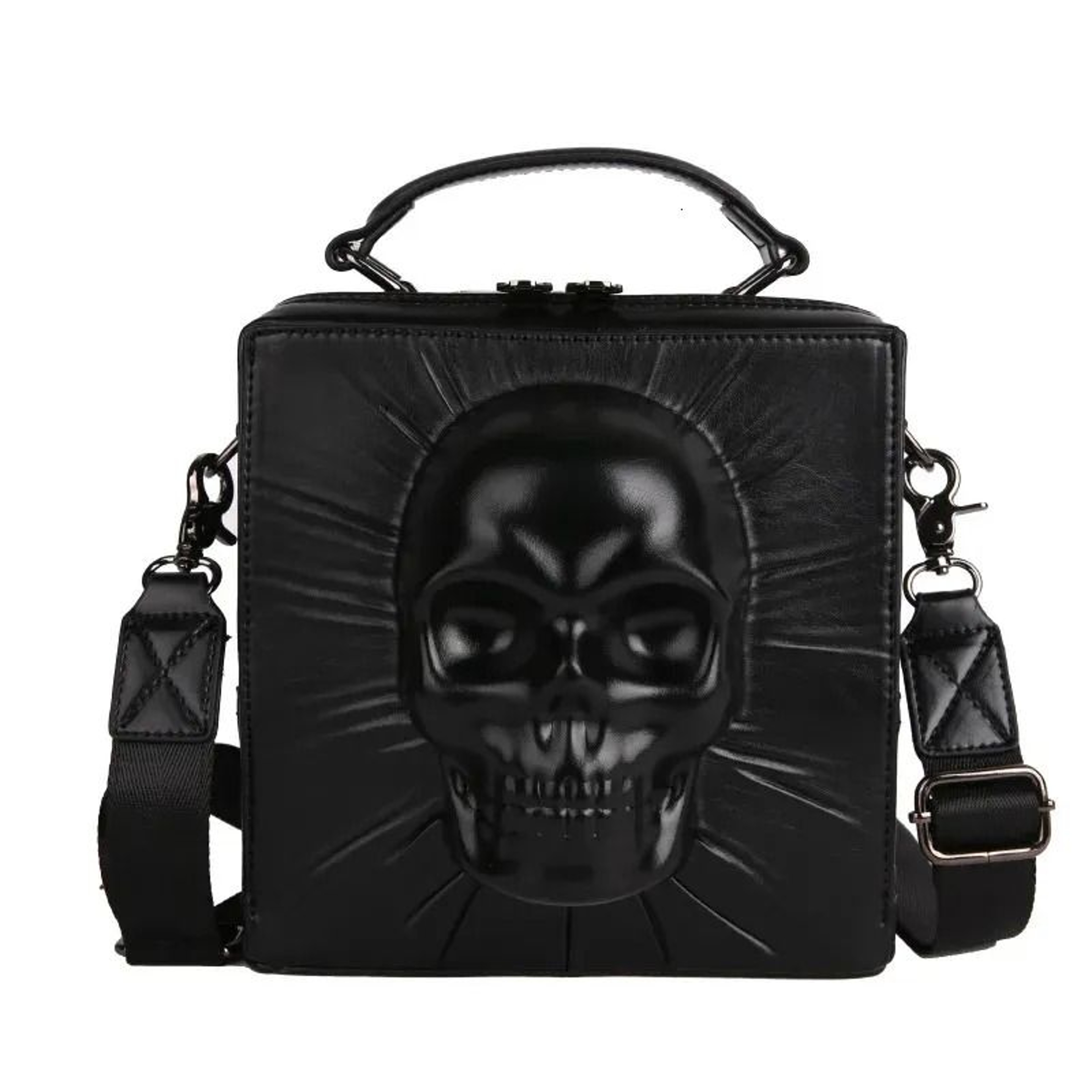Skull Handbag With Rivet Flap Shoulder Messenger Design 3