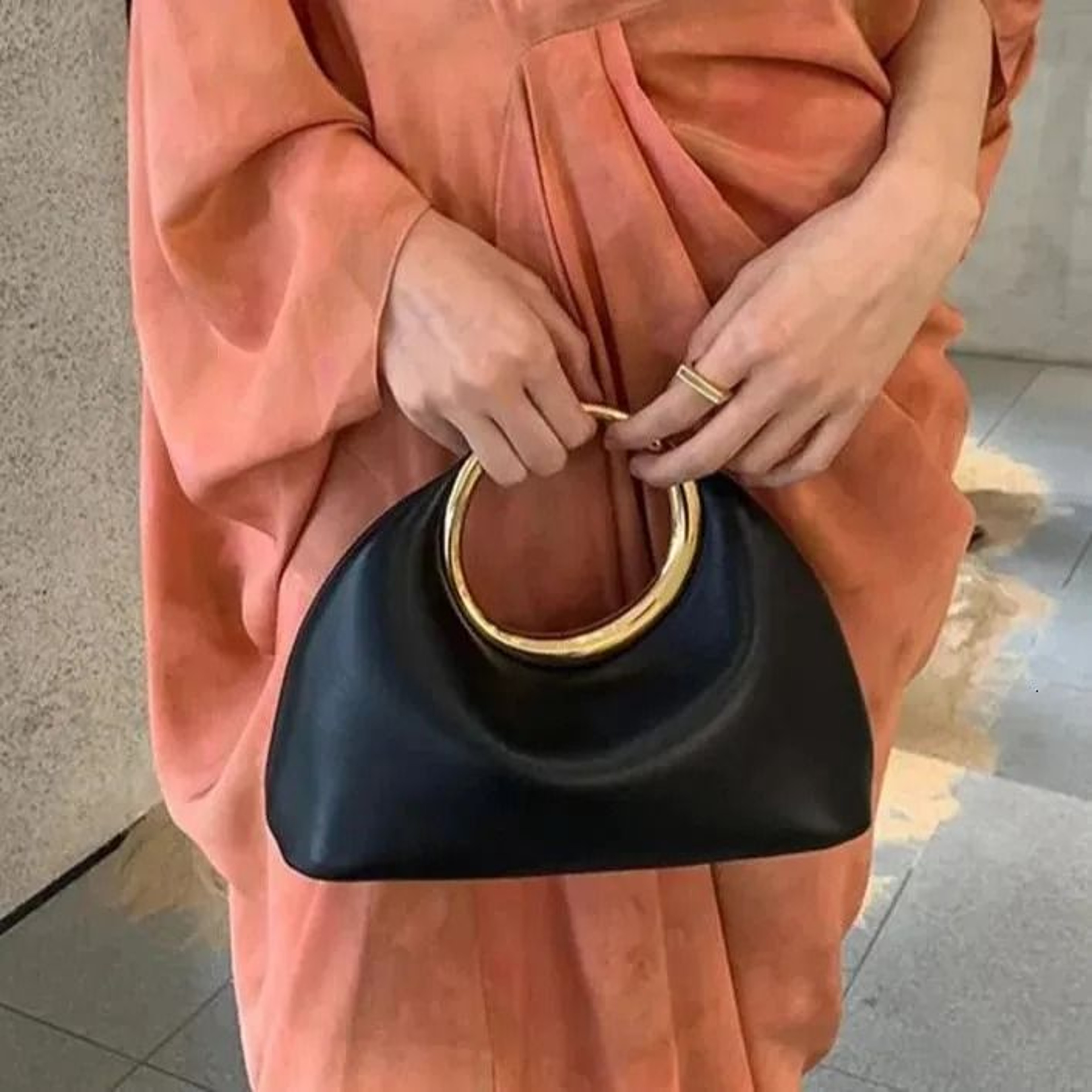 Vegan Leather Cloud Shape Handbag With Top Handle And Adjustable Crossbody Strap 0