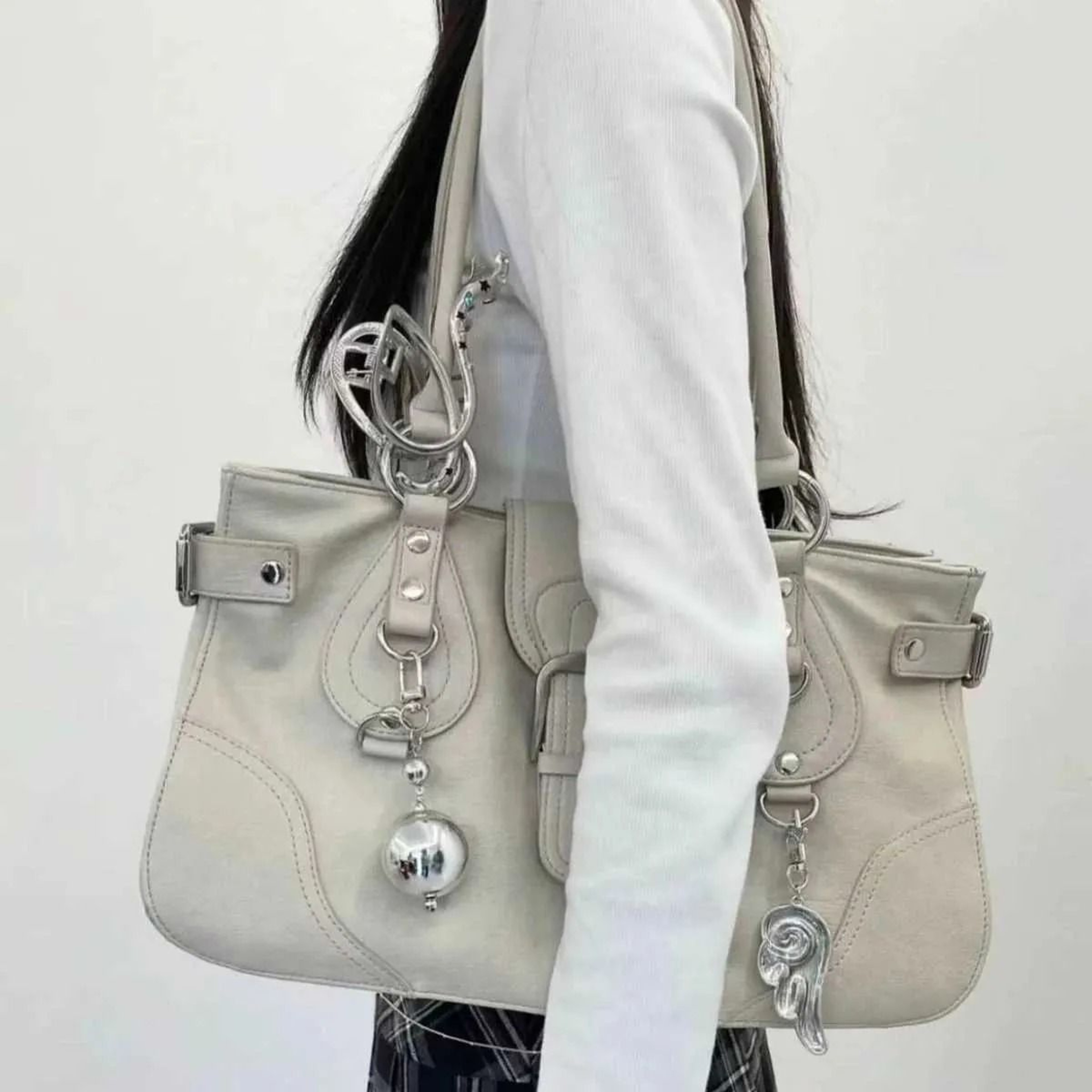 Leather Underarm Shoulder Bag With Large Capacity 5