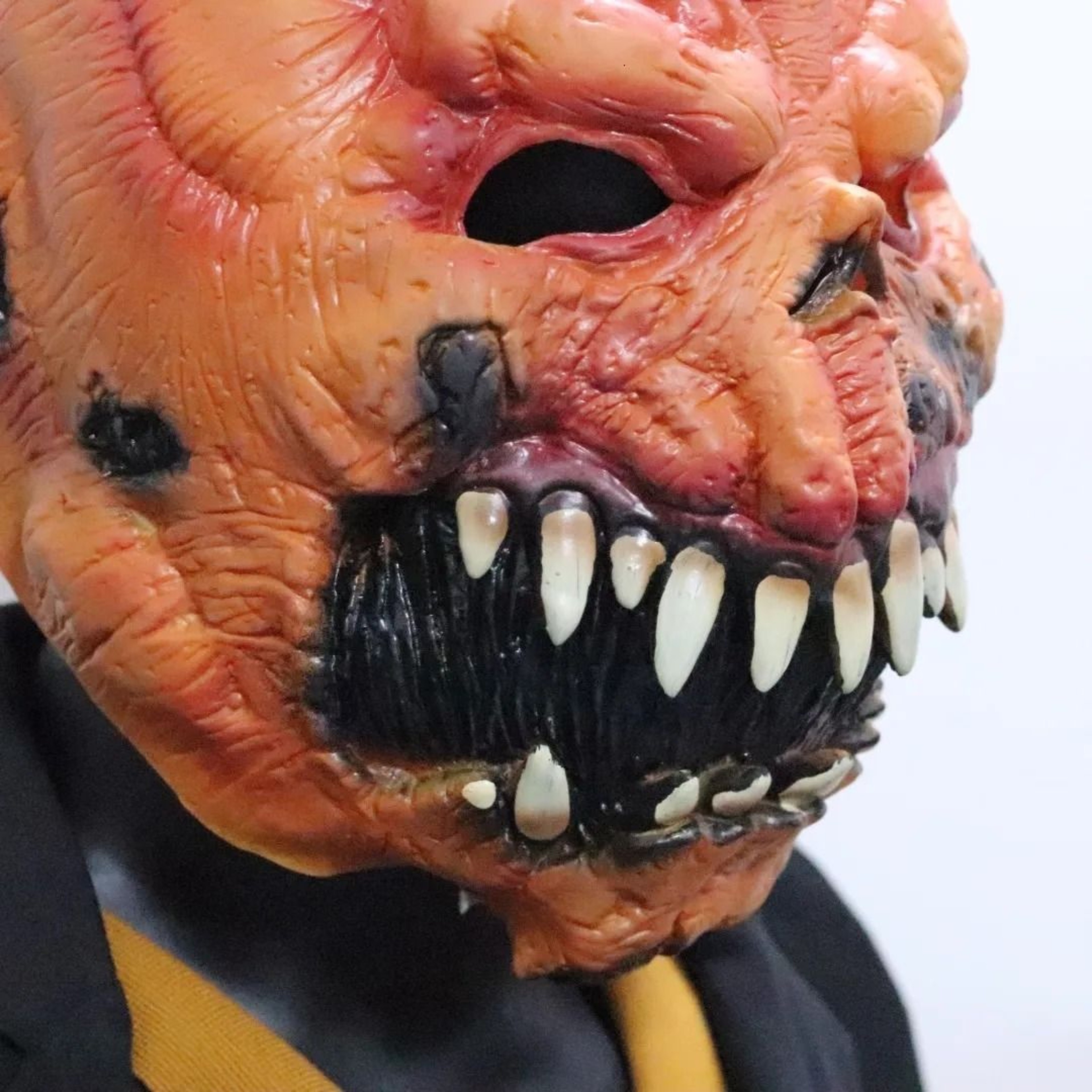 Scary Pumpkin Monster Mask With Stem And Sharp Fangs For Halloween Costumes 2