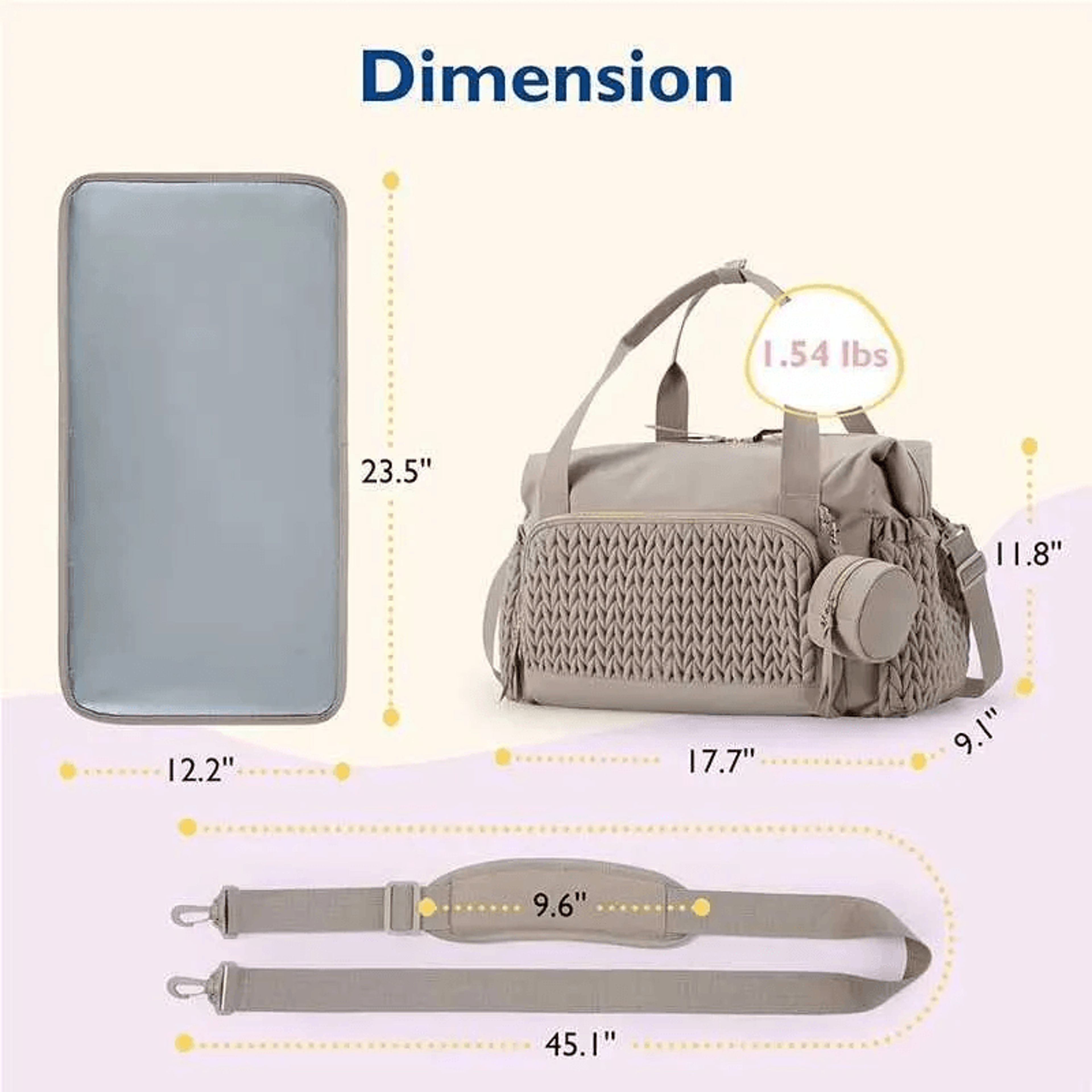 Large Capacity Diaper Bag With Polyester Fabric And Nylon Lining For Travel 3