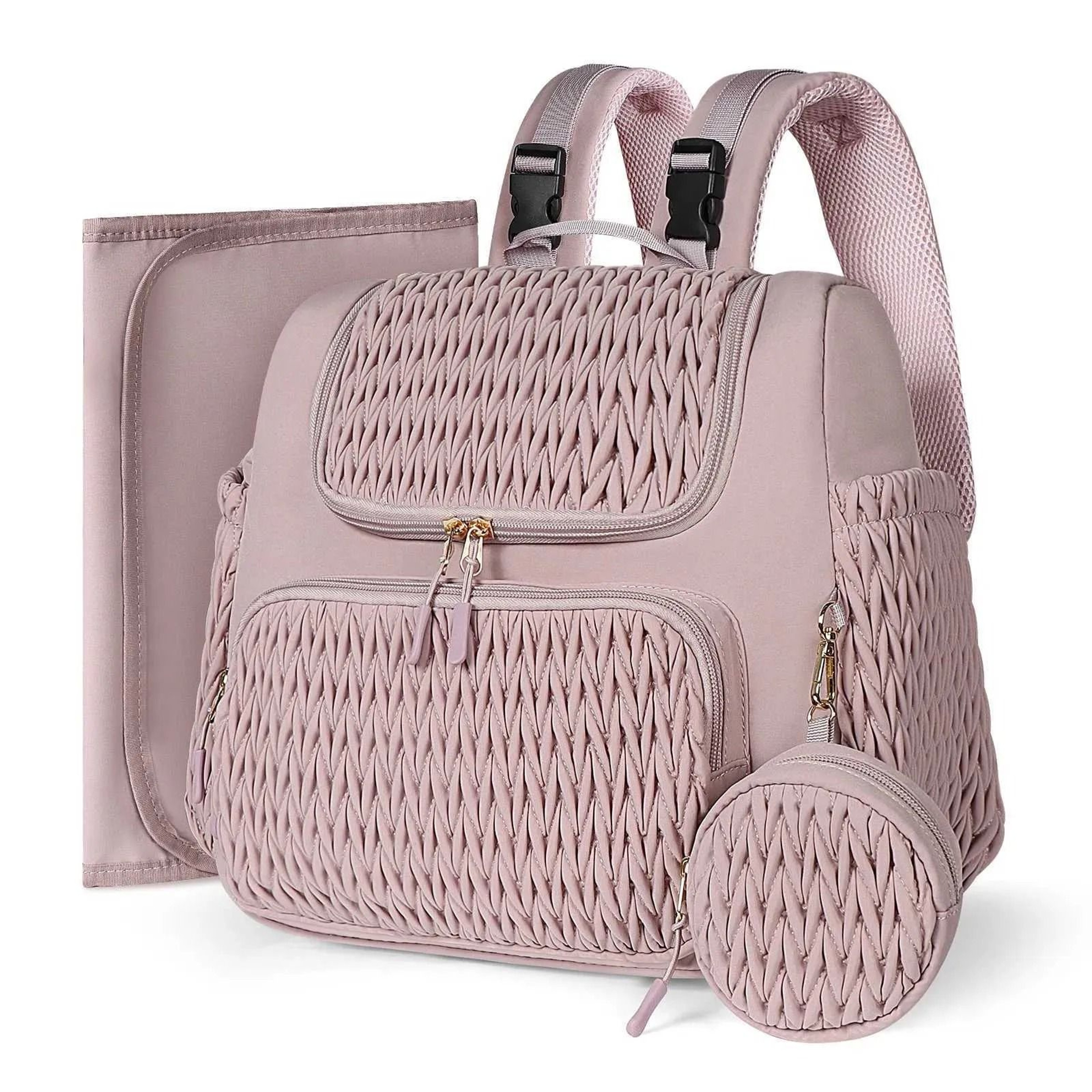 Large Capacity Diaper Bag Backpack With Insulated Storage And Changing Pad 1
