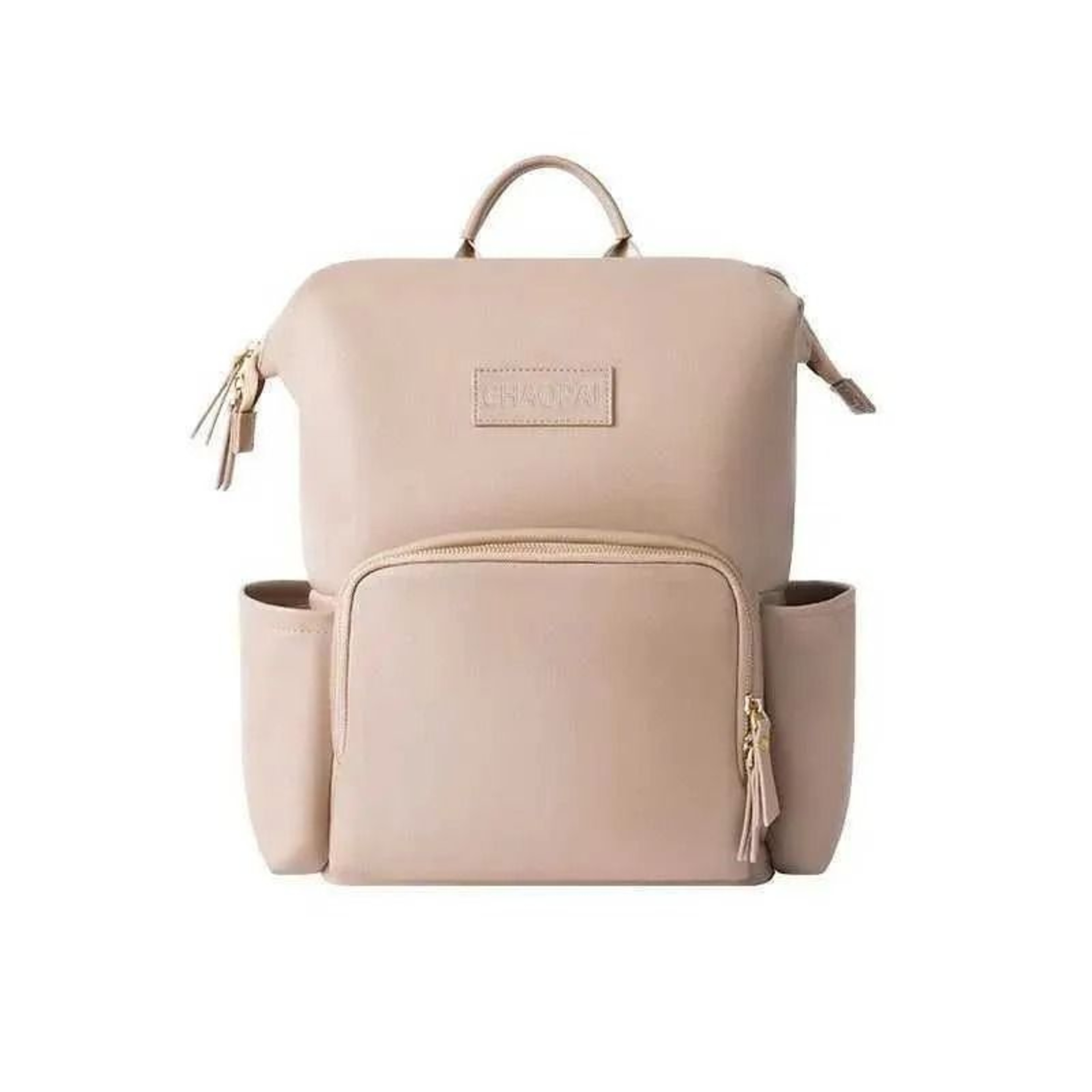 Large Capacity Waterproof Leather Diaper Bag Backpack With Insulated Bottle Compartment 2
