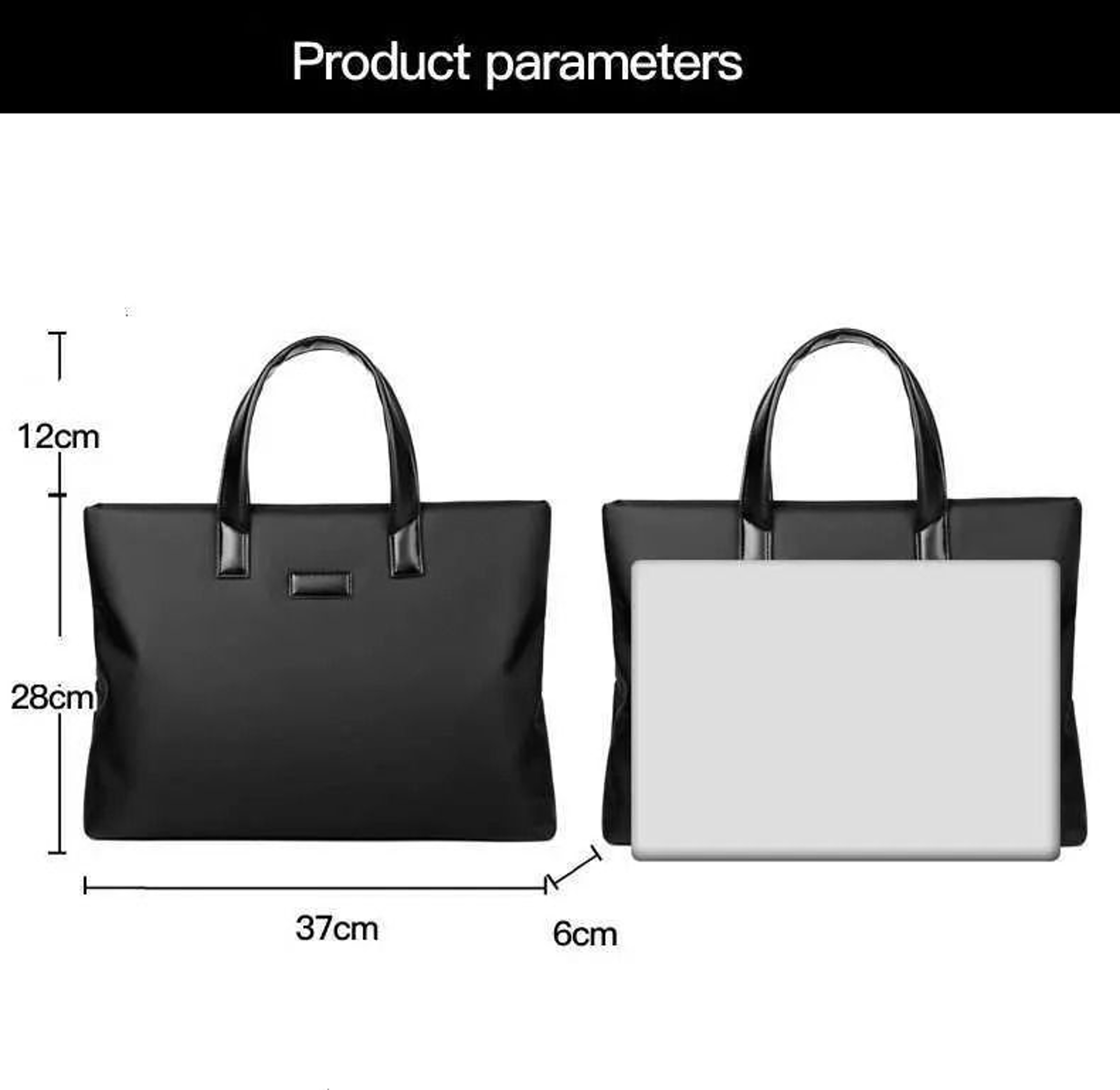 Men Business Briefcase With Zipper Closure And Multiple Compartments 2