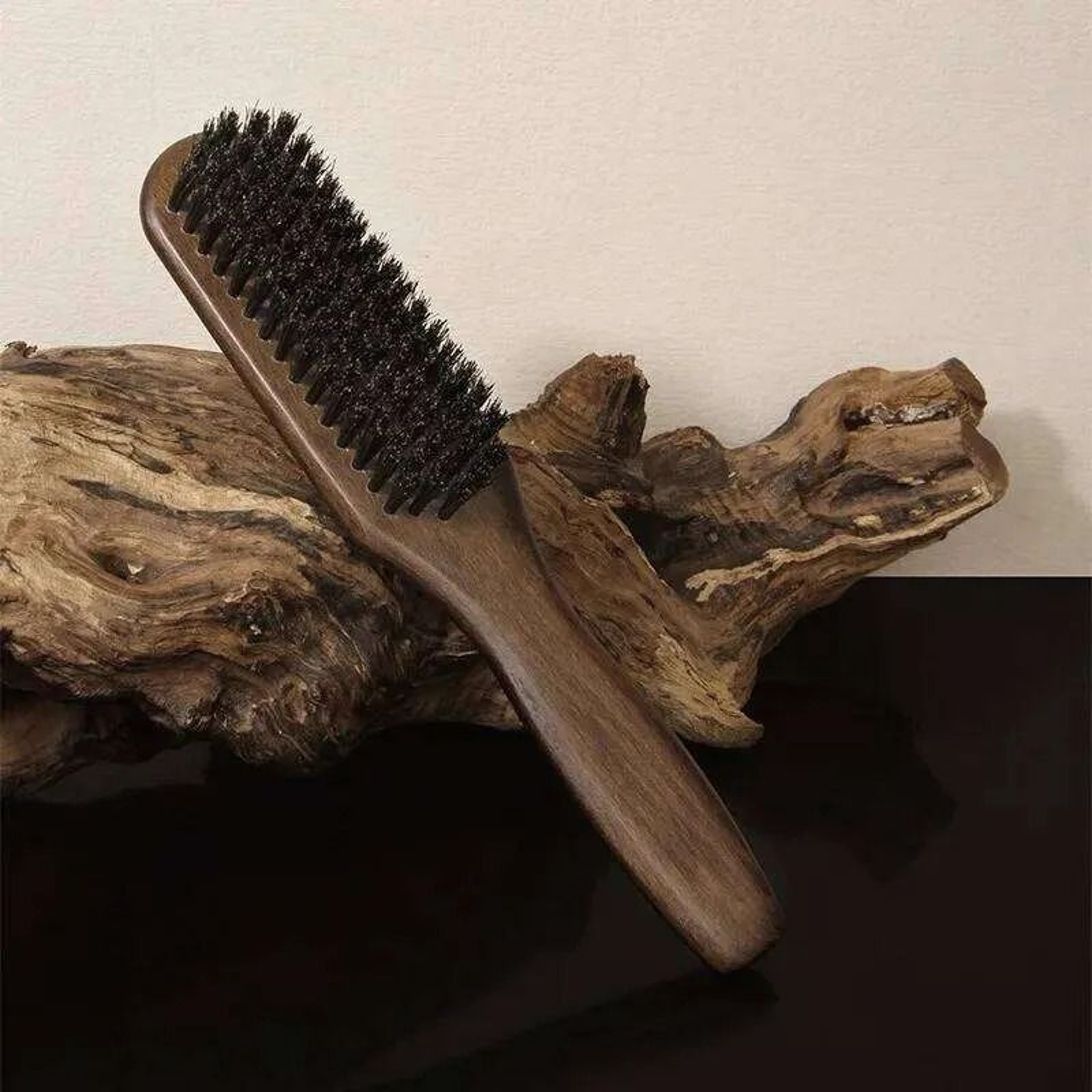 Wood Handle Boar Bristle Beard Brush For Men Mustache And Shaving Grooming Tool 0