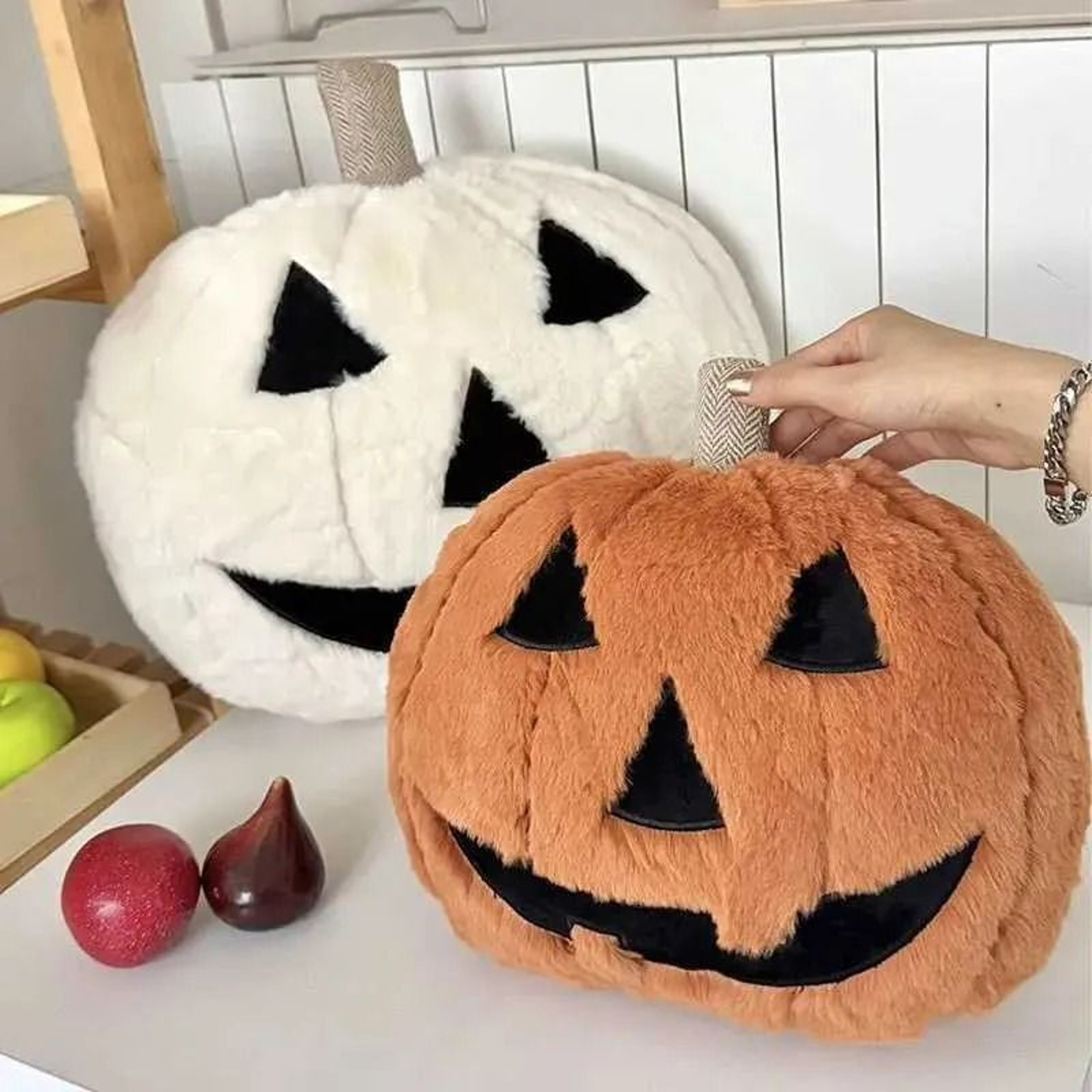 Halloween Pumpkin Ghost Face Plush Throw Pillow For Sofa And Home Decor 3