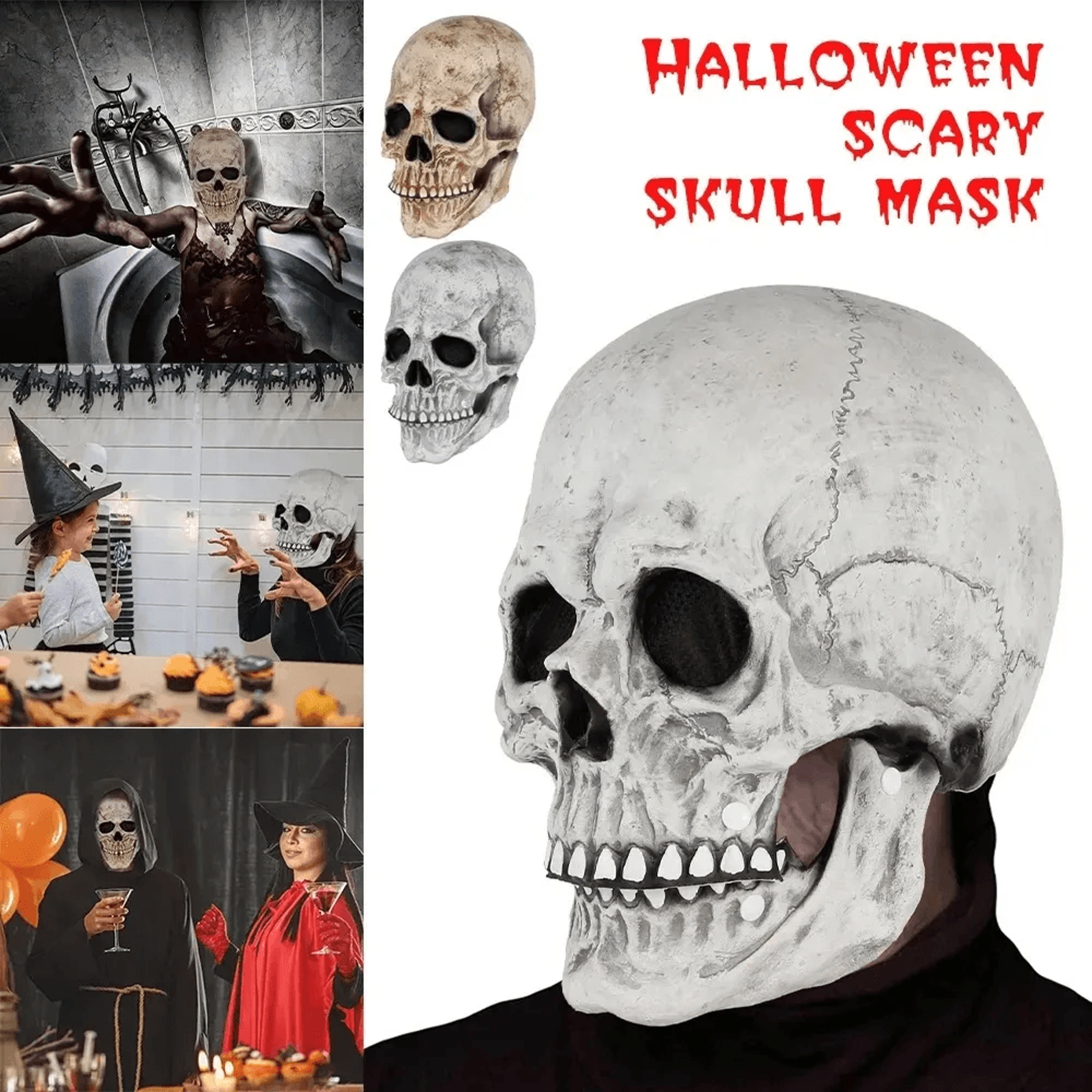 Movable Jaw Full Head Skull Mask For Halloween Horror Cosplay And Costume Parties 1
