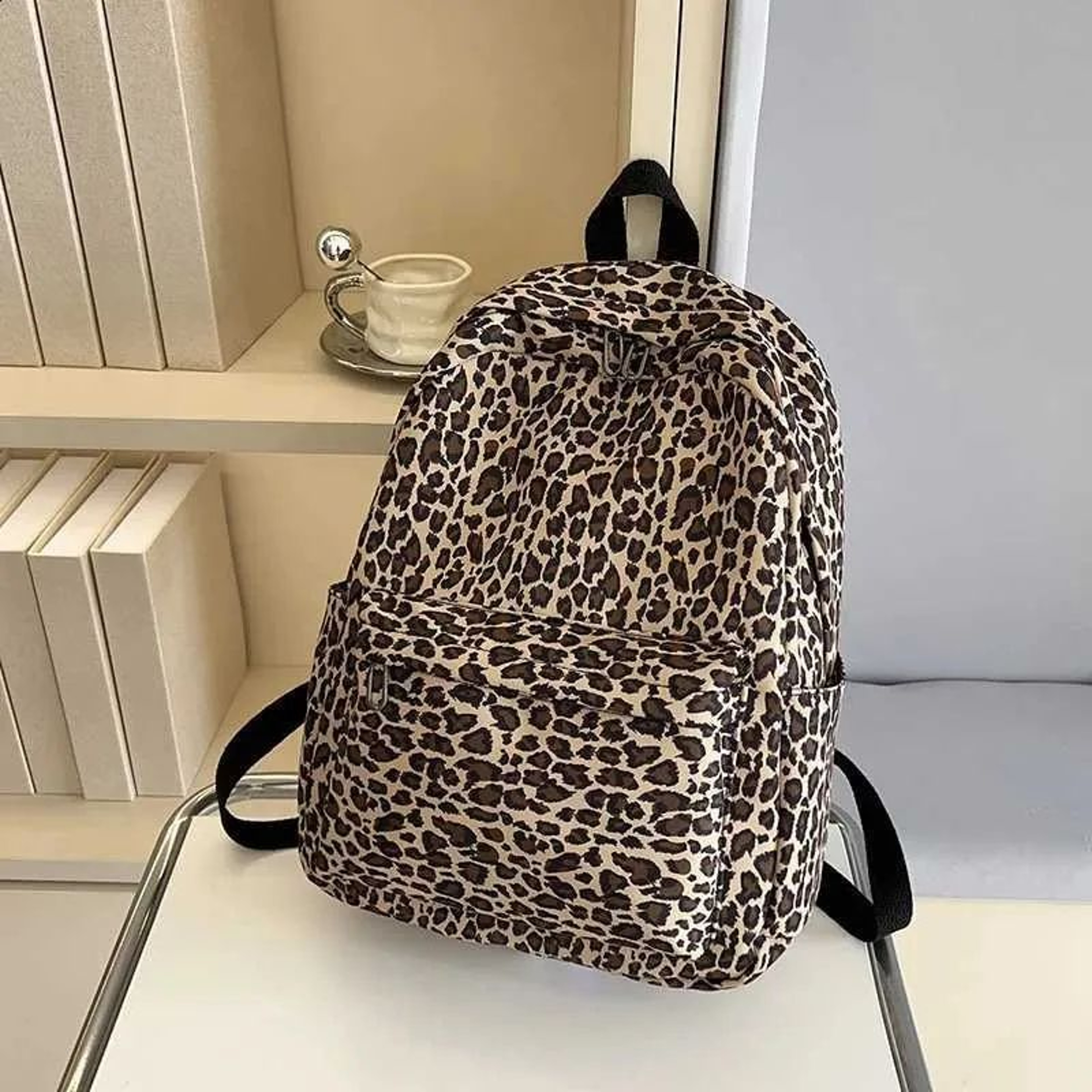 Leopard Print Backpack With Large Capacity For School And Travel 0