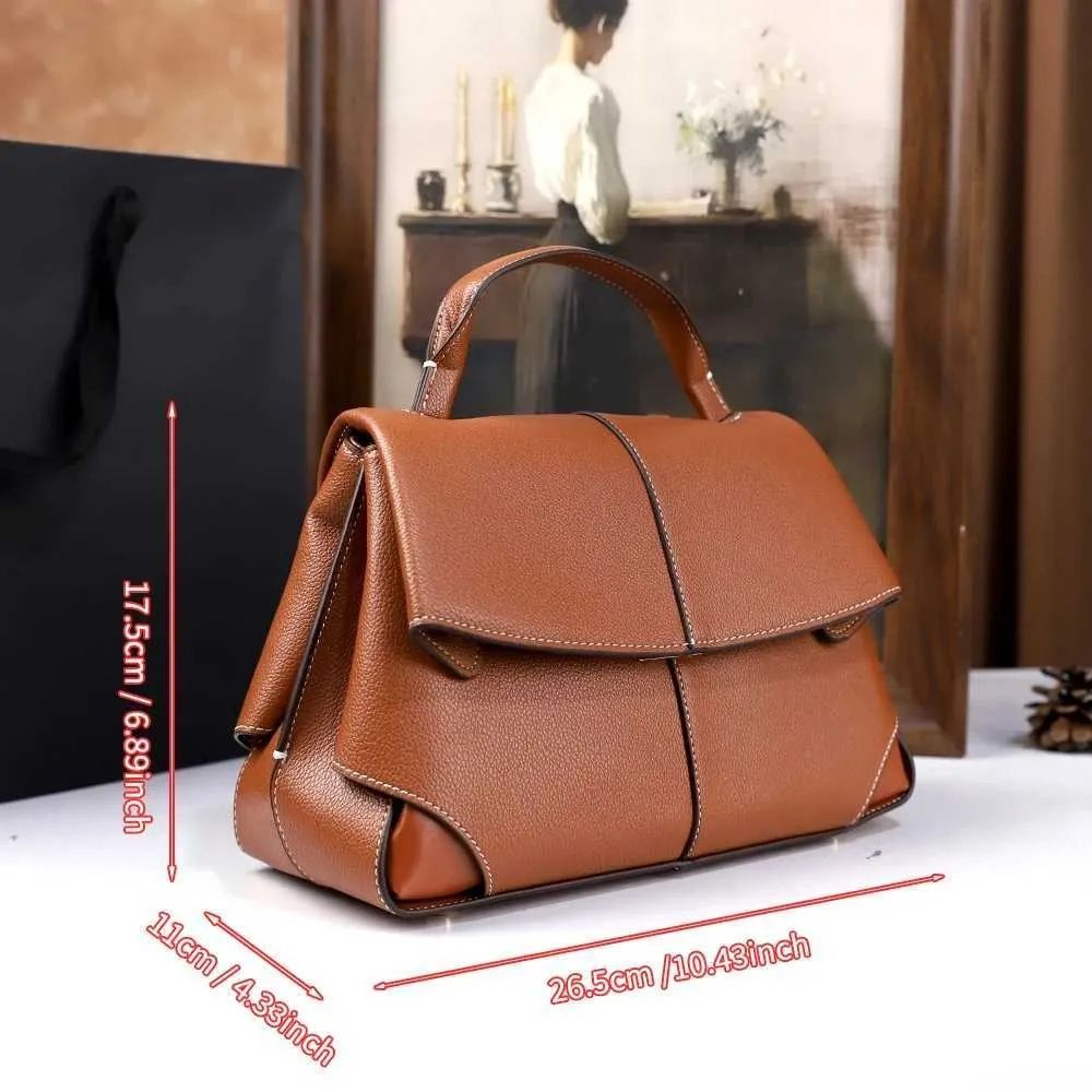 Retro Solid Color Shoulder Crossbody Handbag For Everyday Commuting 5