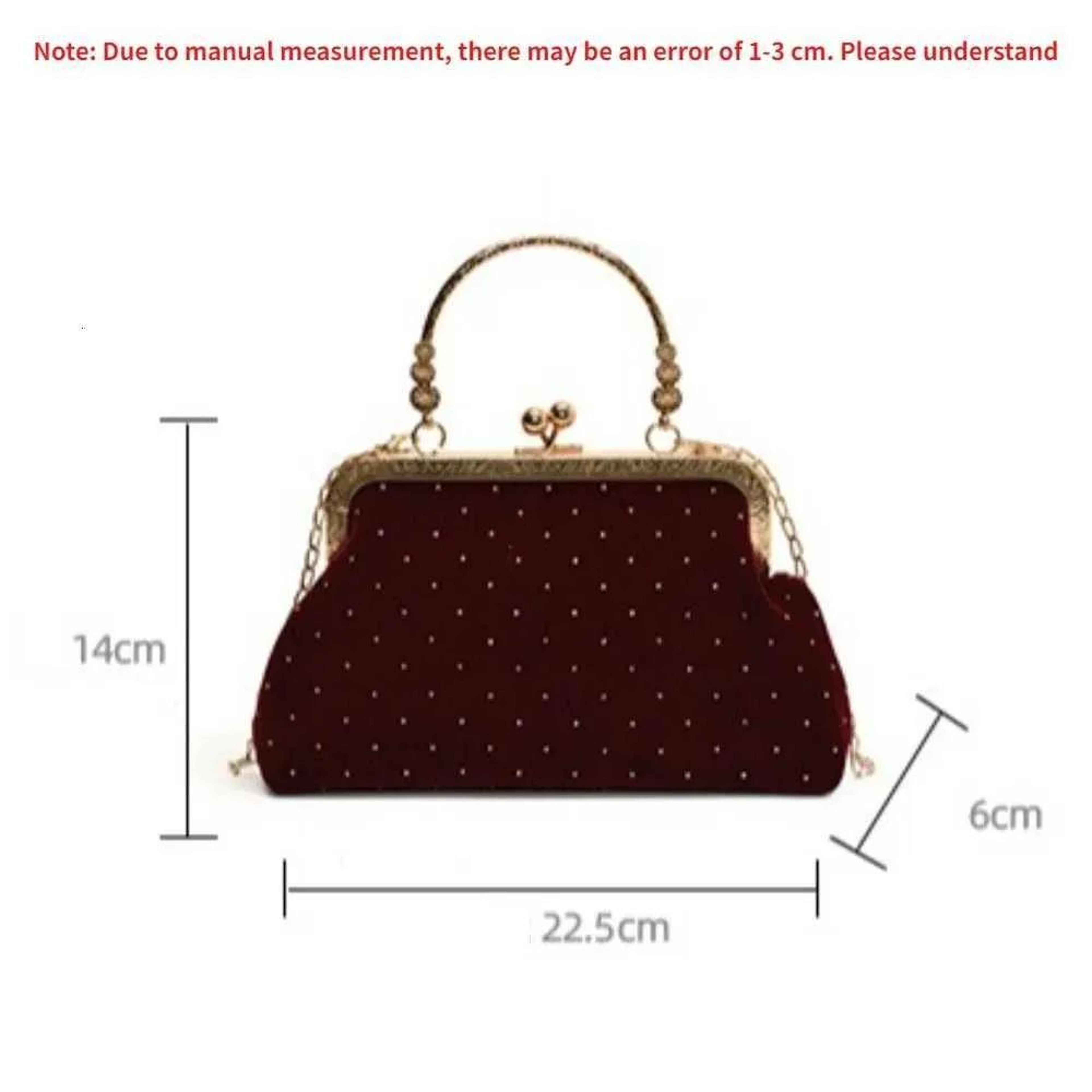 Women Retro Evening Clutch Purse With Chain Strap And Clip Closure 3