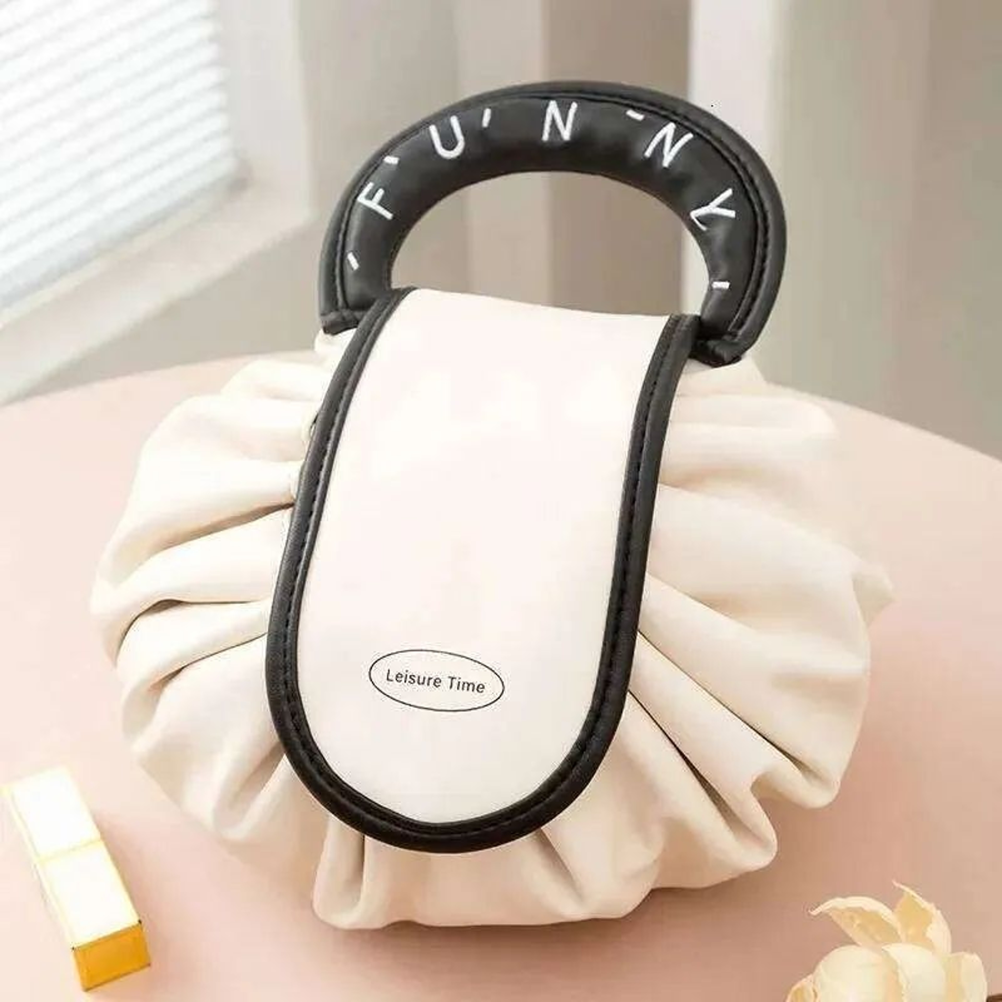 Large Capacity Cosmetic Bag With Drawstring Closure Portable Travel Makeup Organizer 1