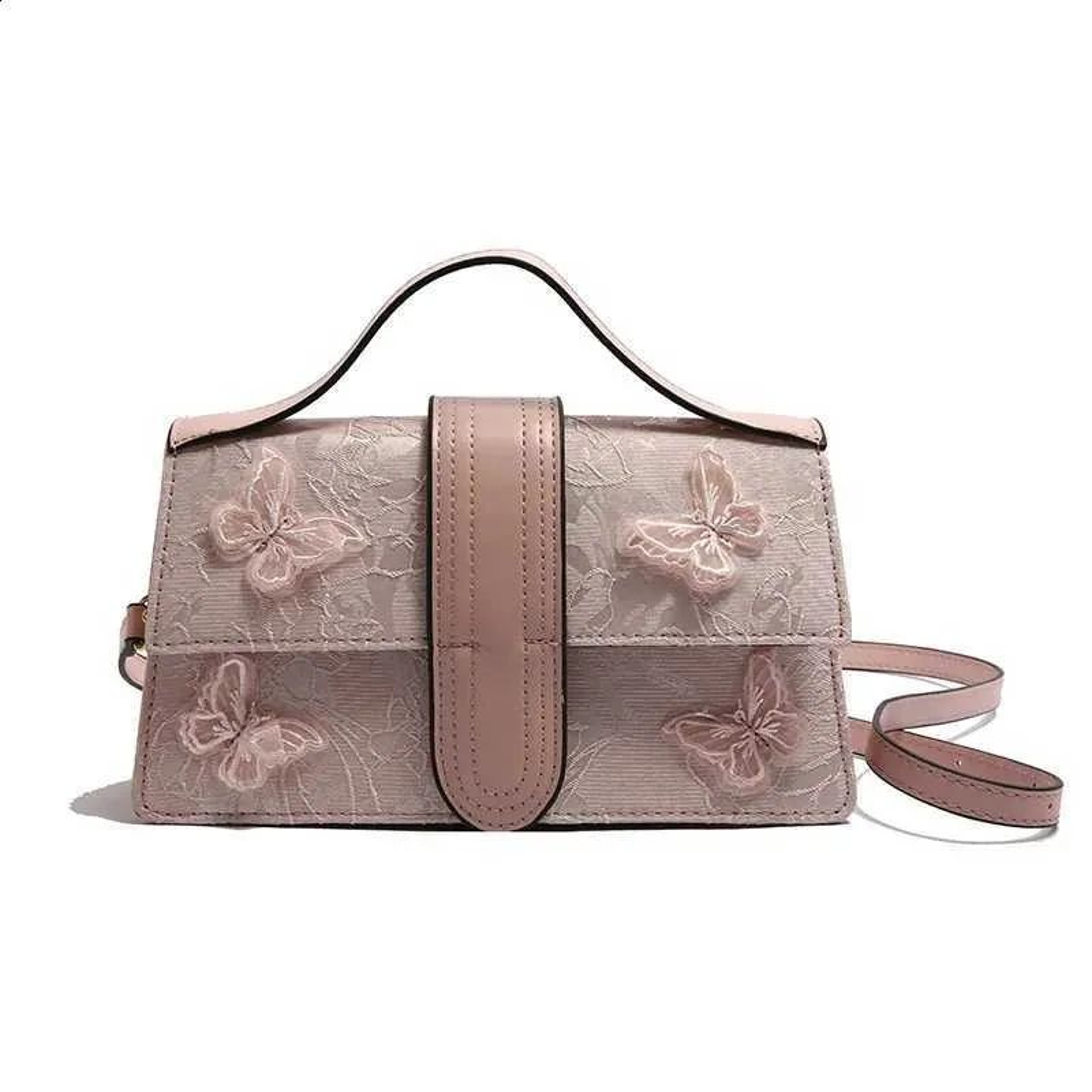Womens Butterfly Crossbody Bag With PU Leather And Canvas Patchwork 1