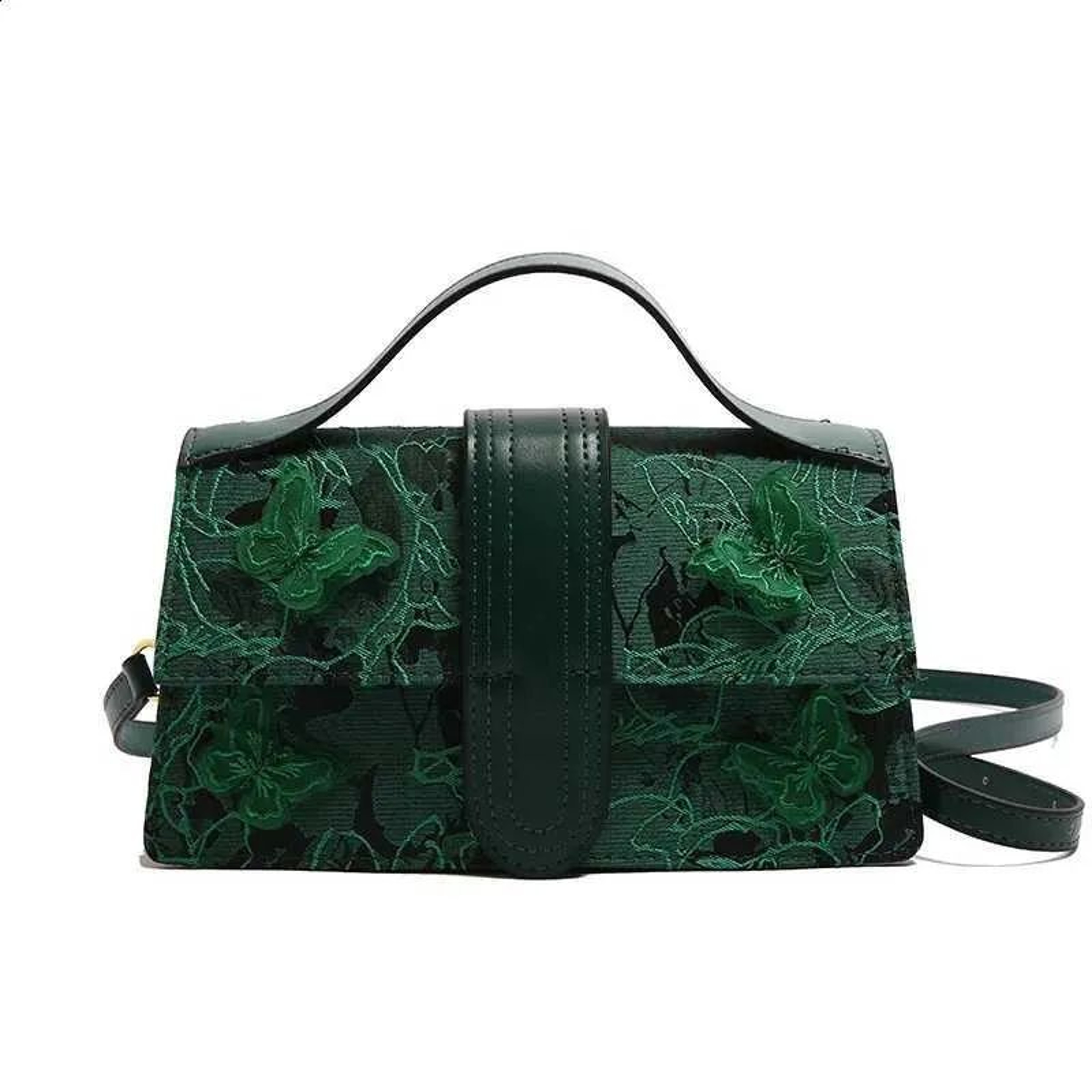 Womens Butterfly Crossbody Bag With PU Leather And Canvas Patchwork 3