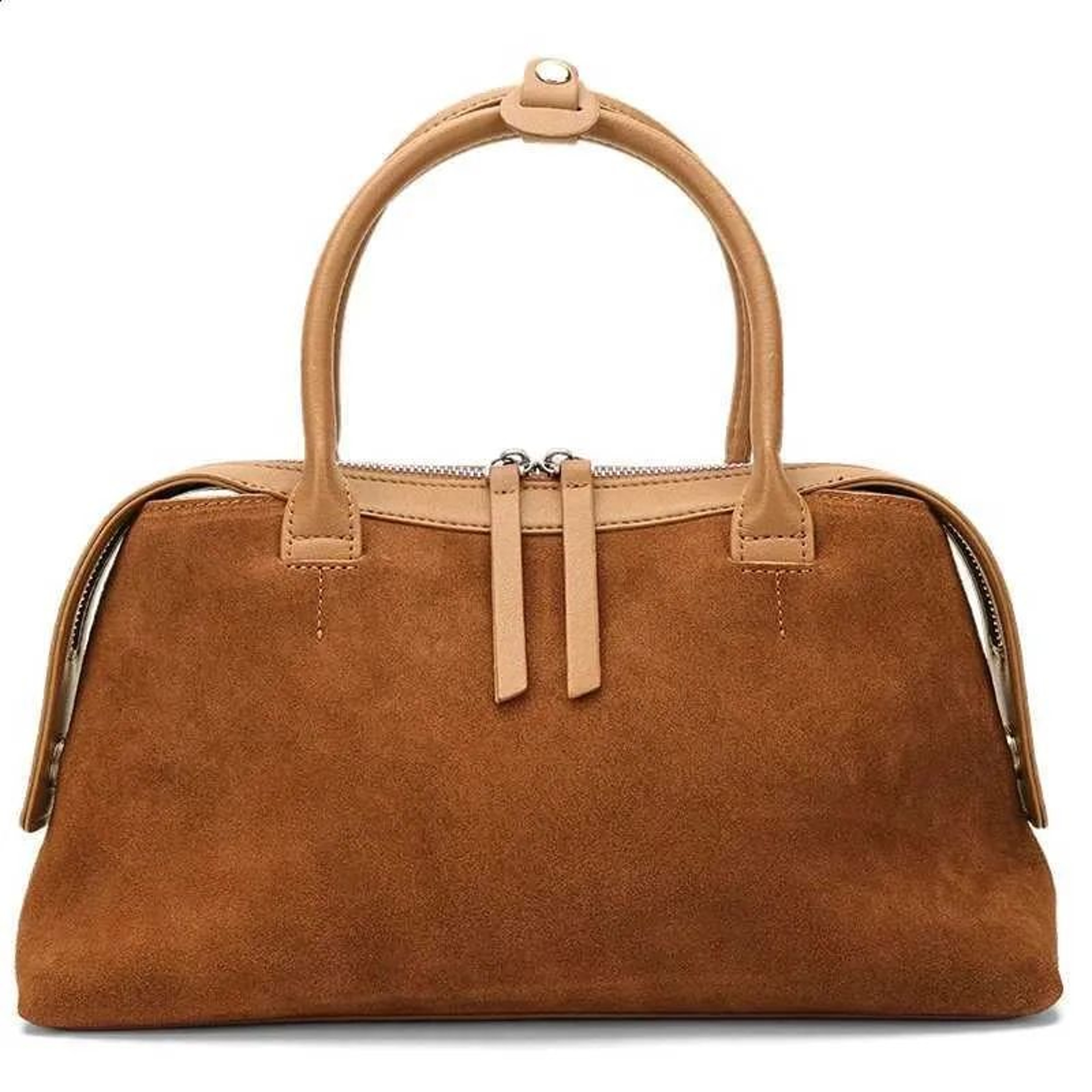 Red Pebbled Leather Bucket Shoulder Bag With Scarf Decor For Women 0
