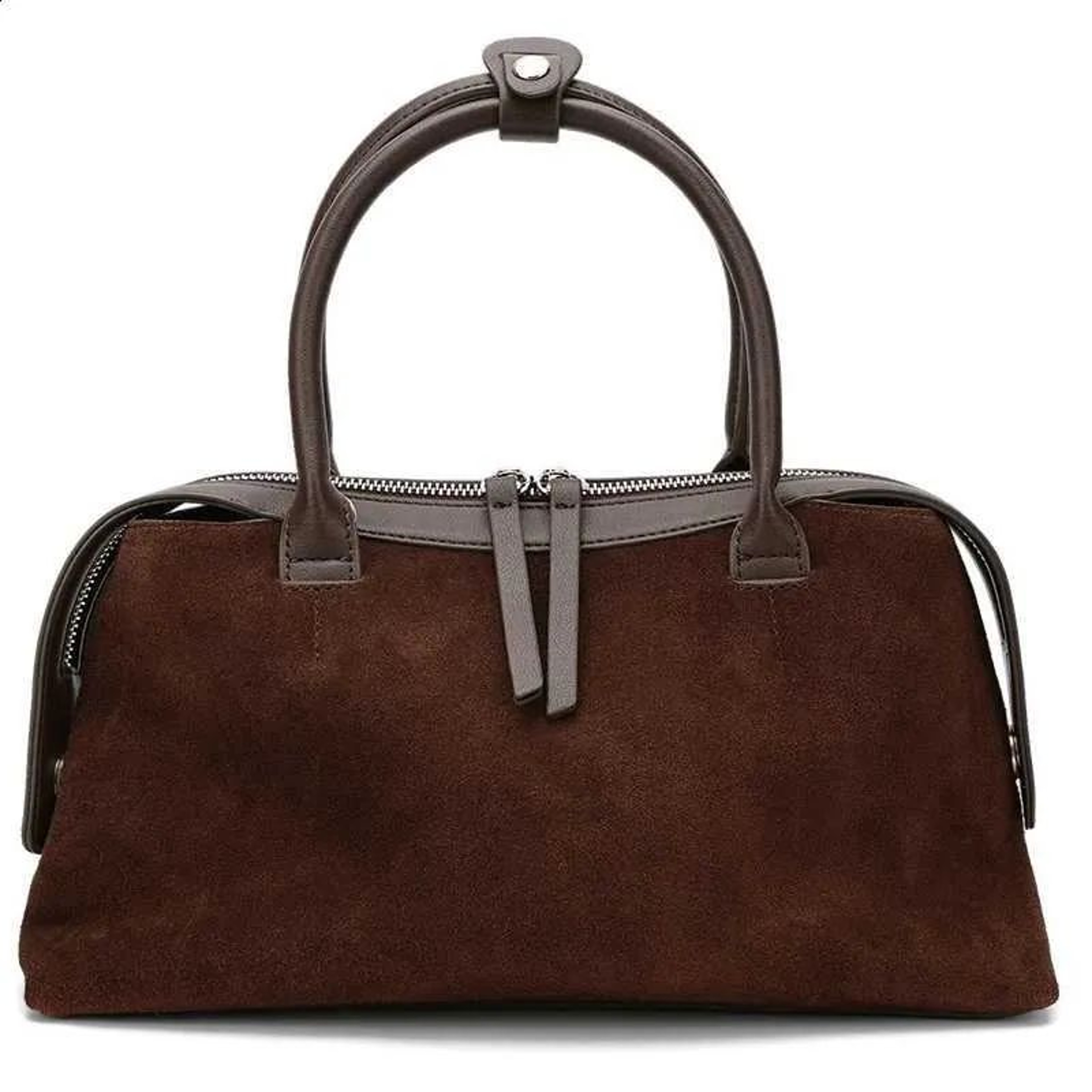 Red Pebbled Leather Bucket Shoulder Bag With Scarf Decor For Women 1