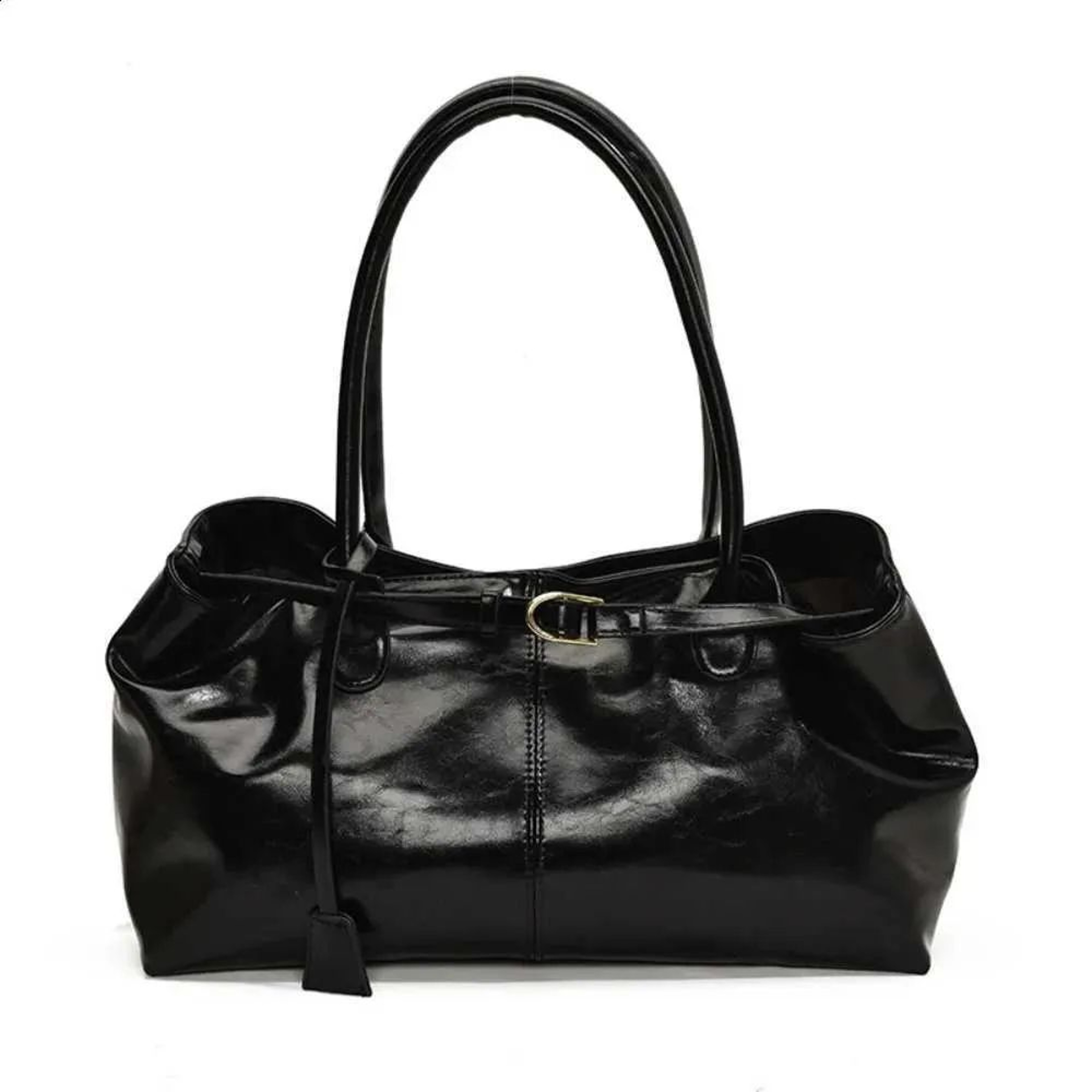 Vintage PU Leather Shoulder Tote Bag For Women With Large Capacity 0