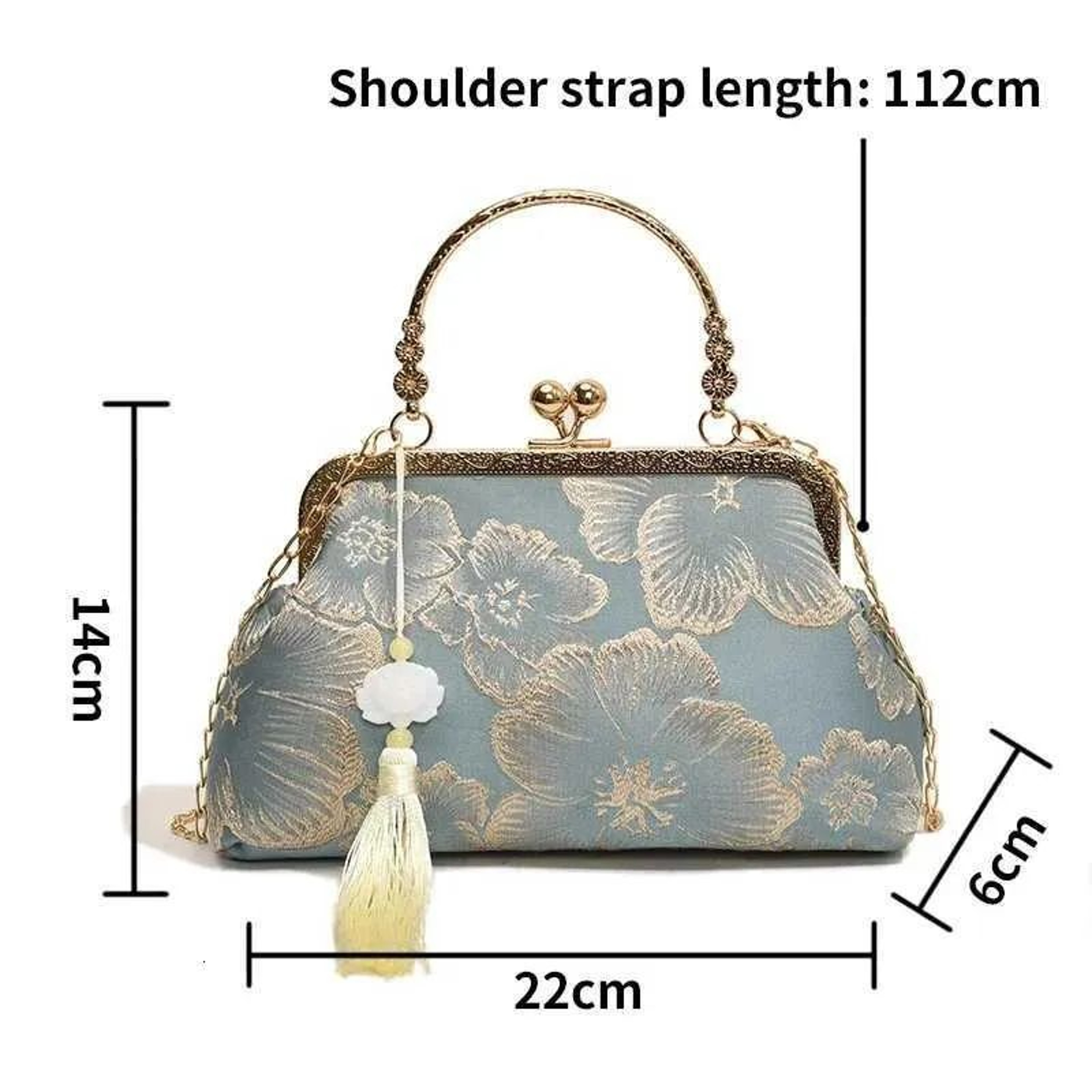 Embroidered Square Shoulder Bag Retro Evening Clutch For Weddings And Parties 2