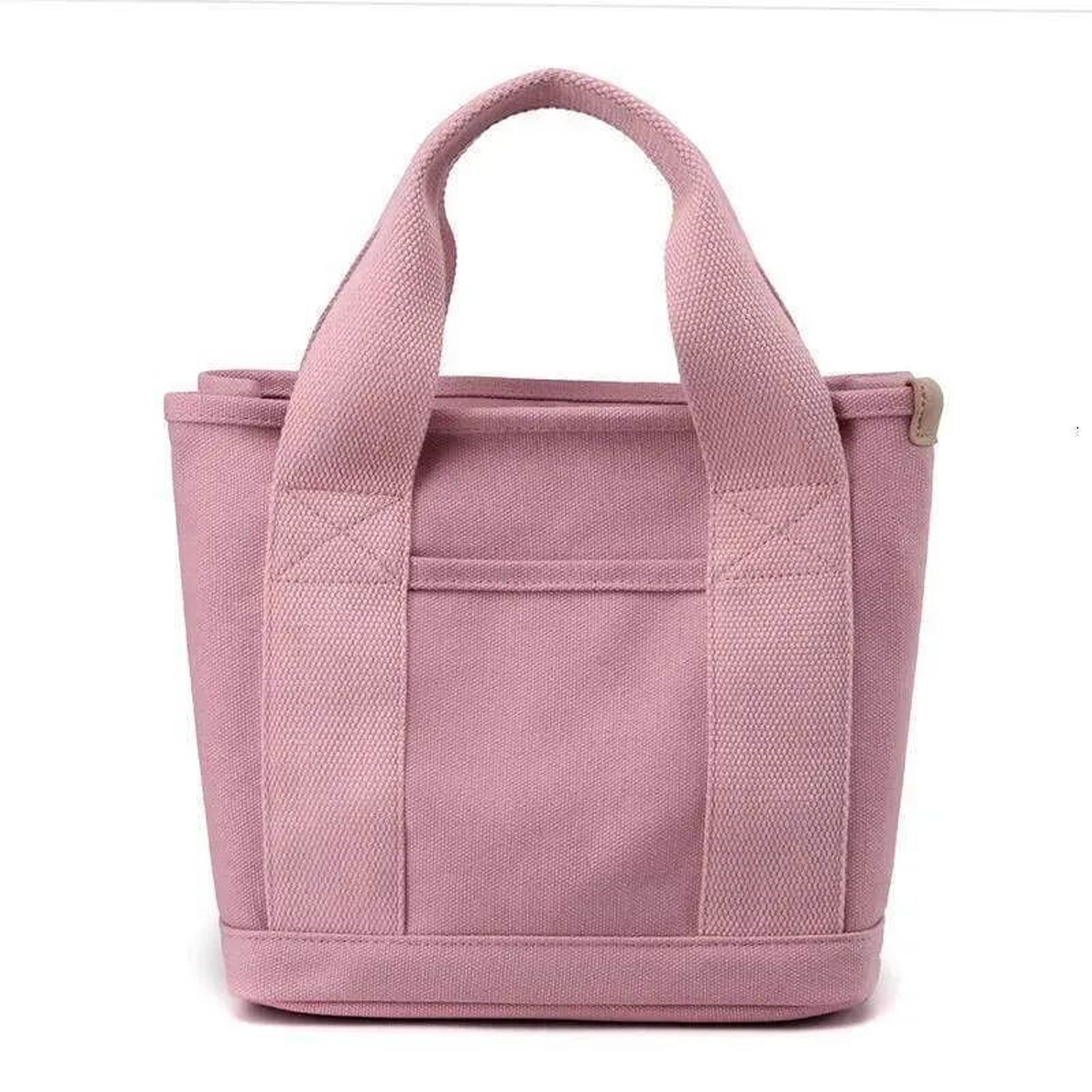 Canvas Bucket Tote Bag With Zipper And Shoulder Strap 0