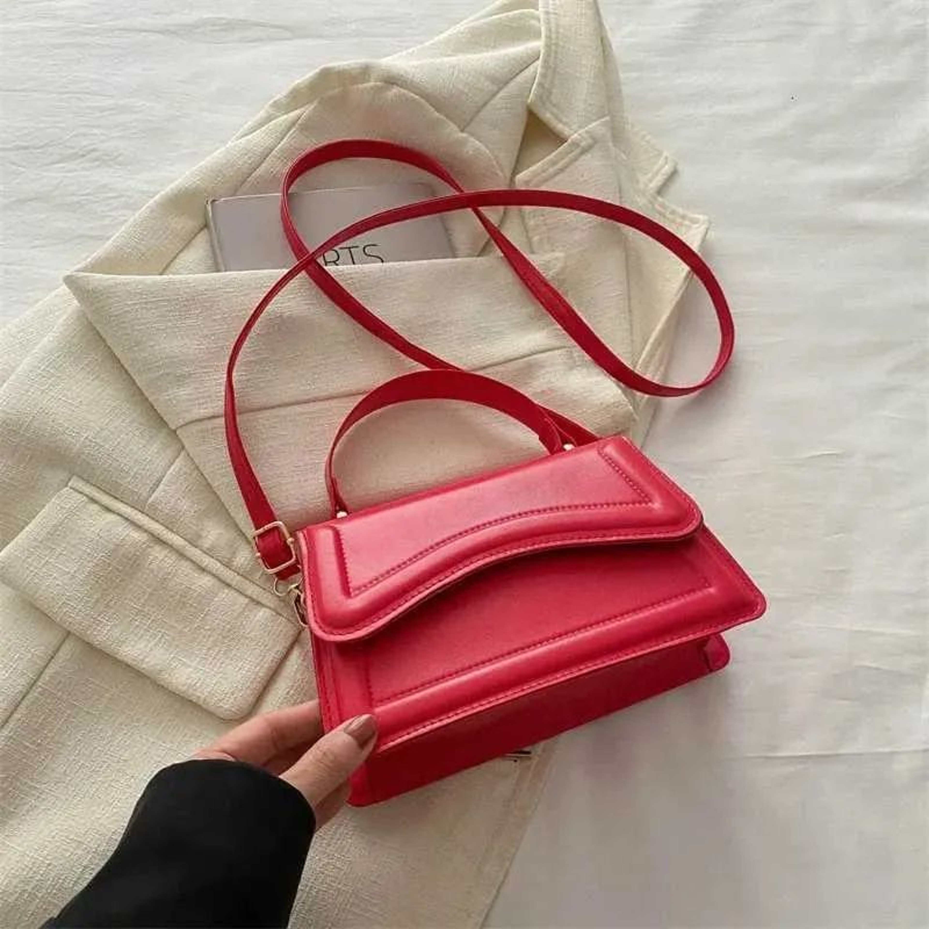 Retro Crossbody Bag For Women Small PU Leather Shoulder Purse With Magnetic Snap Closure 0