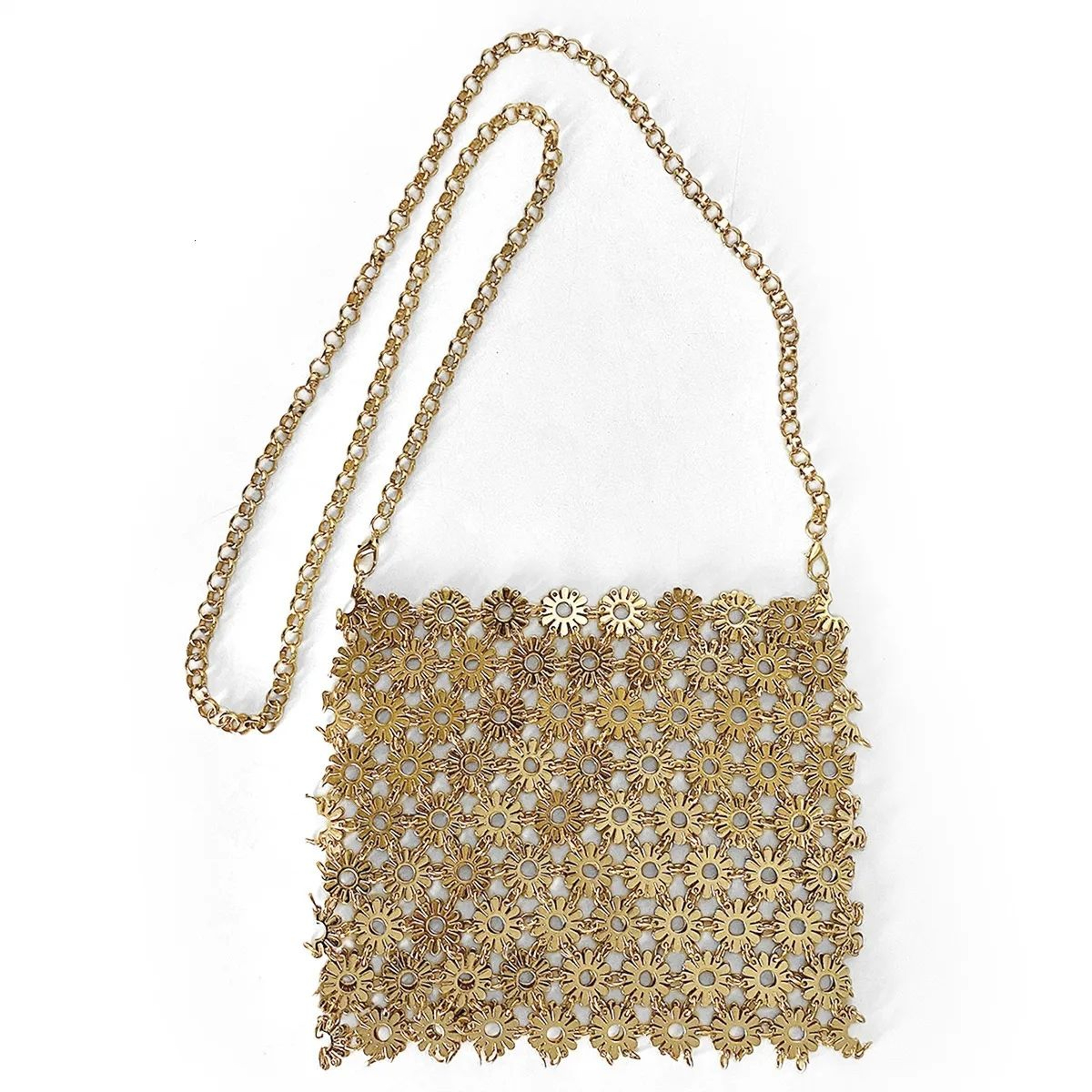 Women Shiny Beaded Evening Bag With Chain Crossbody Strap 0