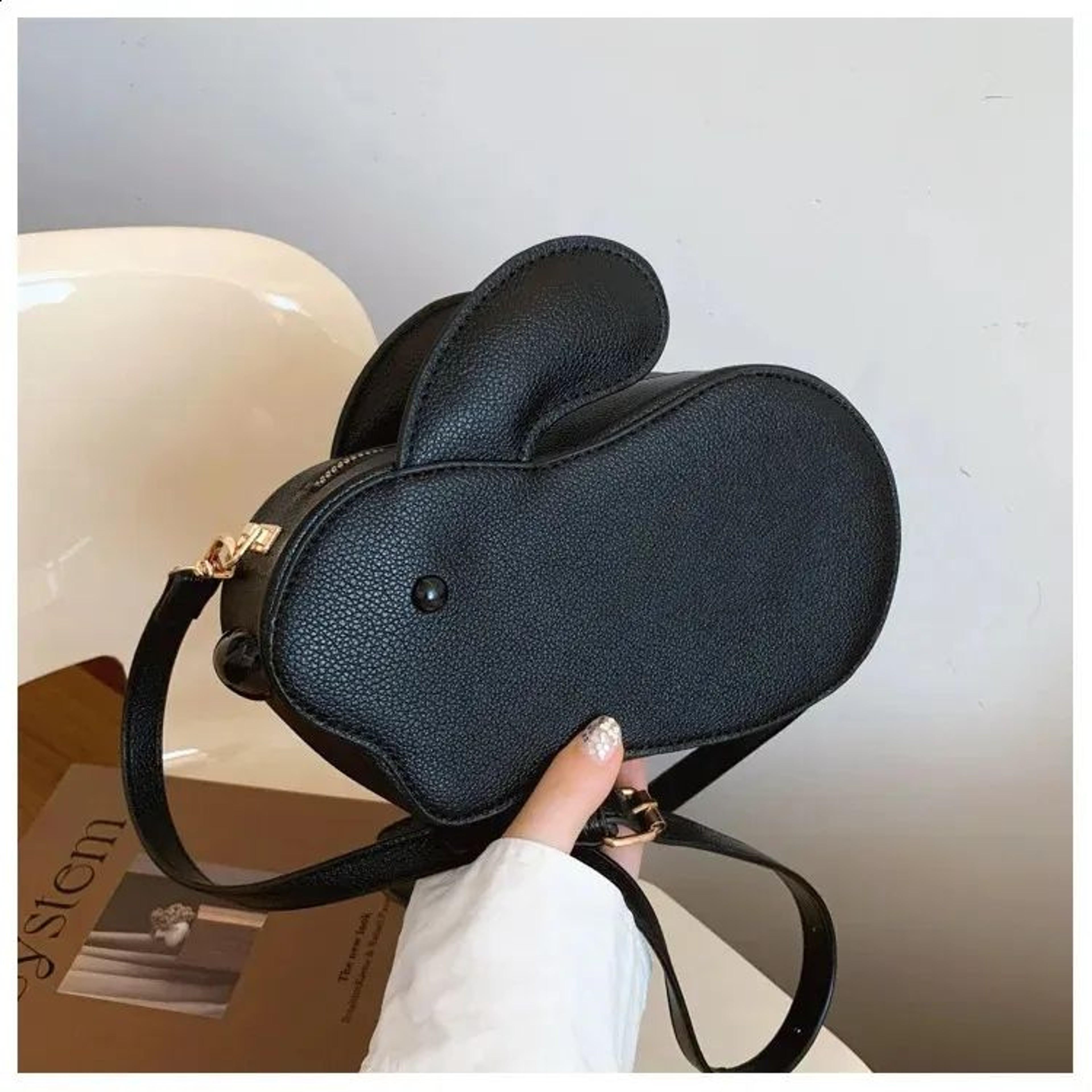 Cute Rabbit Crossbody Bag For Women Cartoon PU Leather Handbag With Adjustable Strap 1