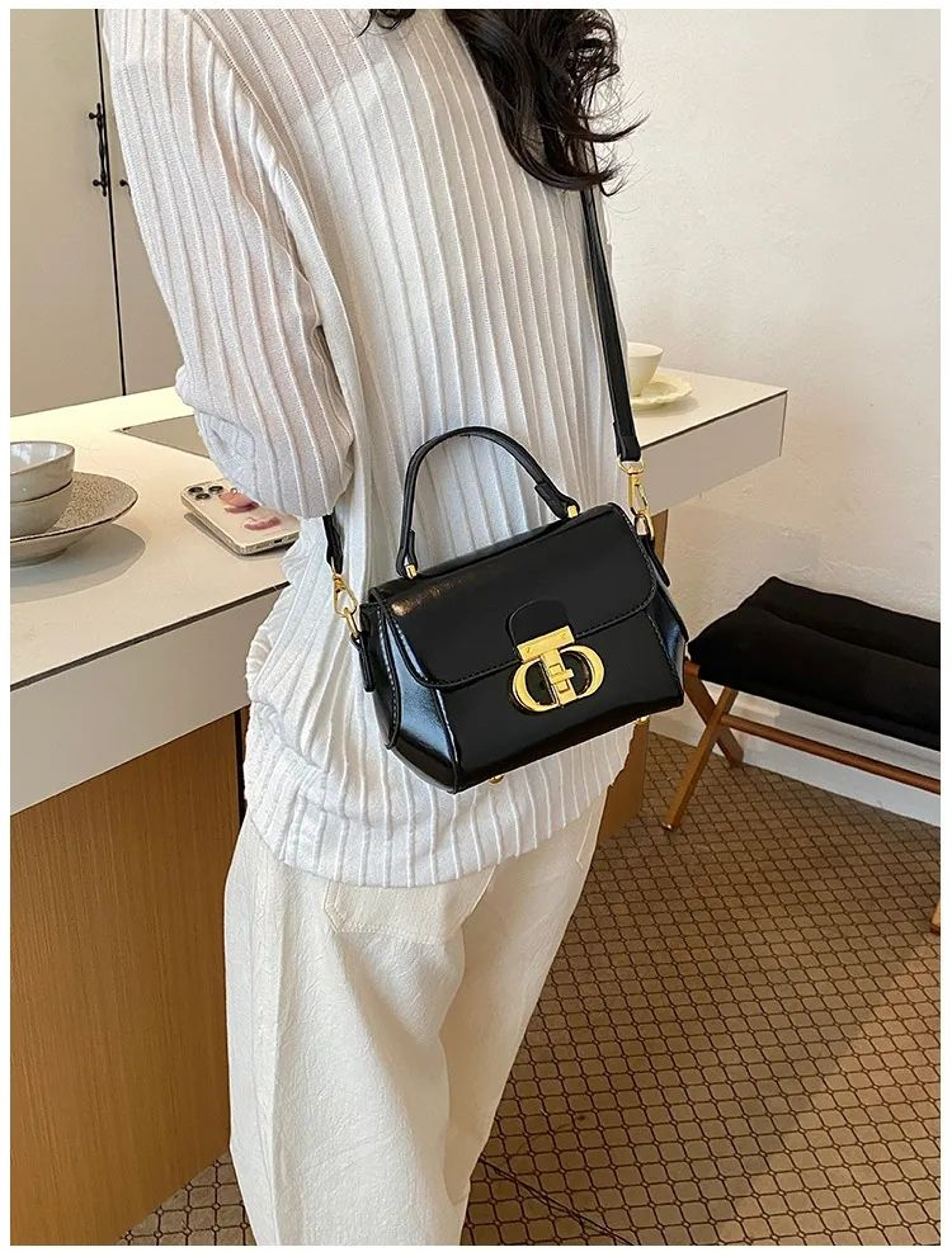 Women Large Capacity Square Crossbody Bag With Adjustable Shoulder Strap 0