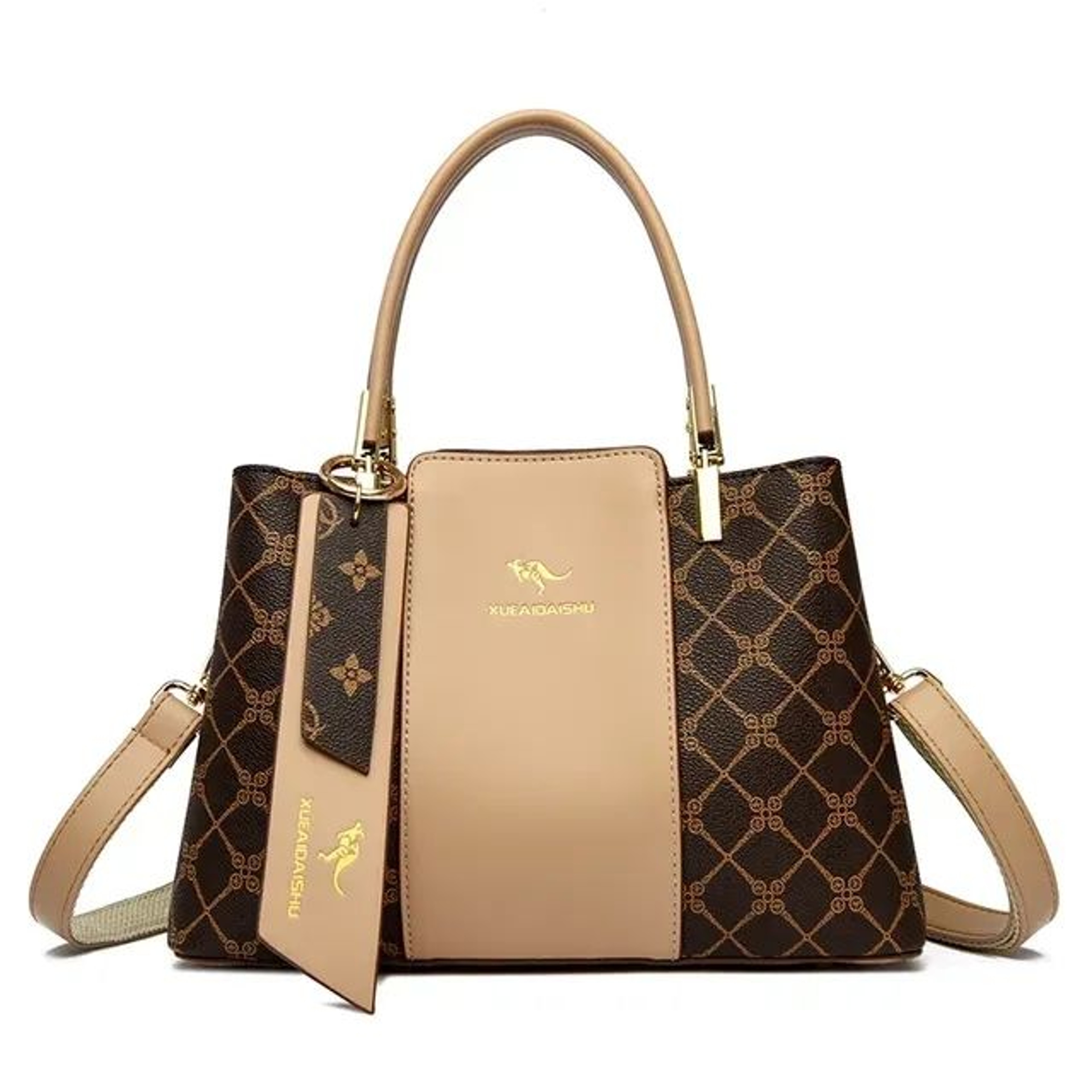 Women Large Capacity Soft Leather Shoulder Crossbody Handbag With Fashion Print 3