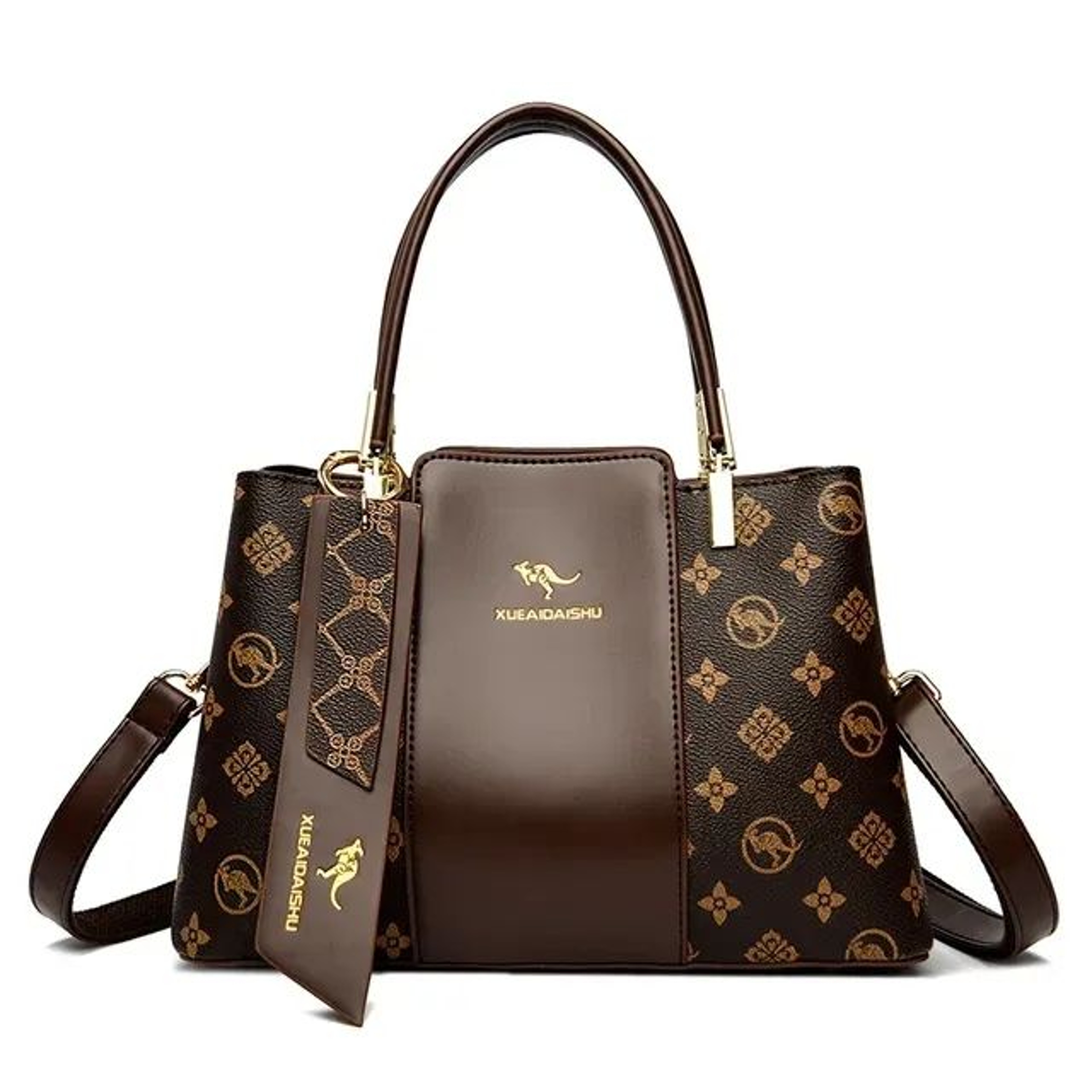 Women Large Capacity Soft Leather Shoulder Crossbody Handbag With Fashion Print 0