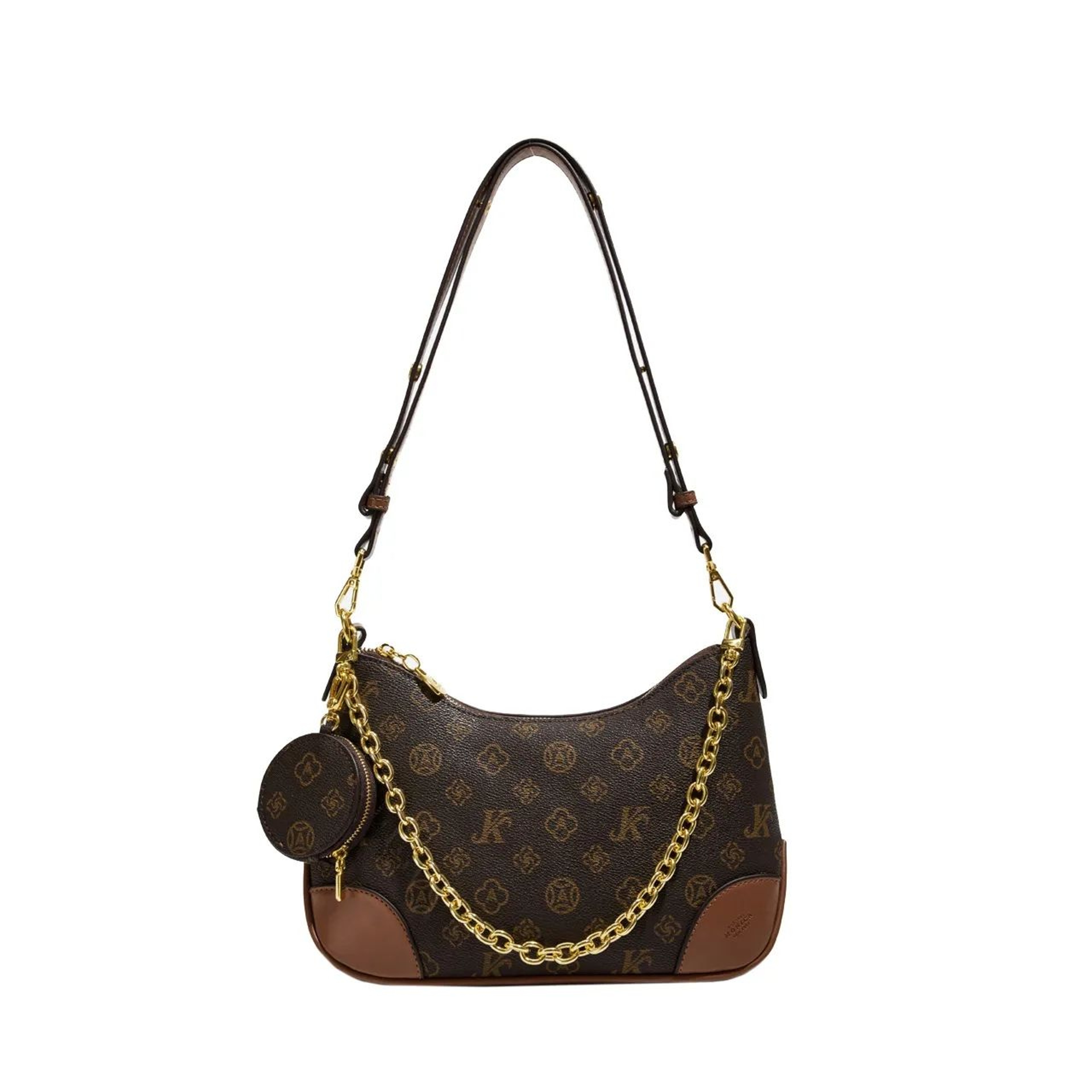 Womens Retro Letter Print Shoulder Bag Classic Casual Tote Handbag 2