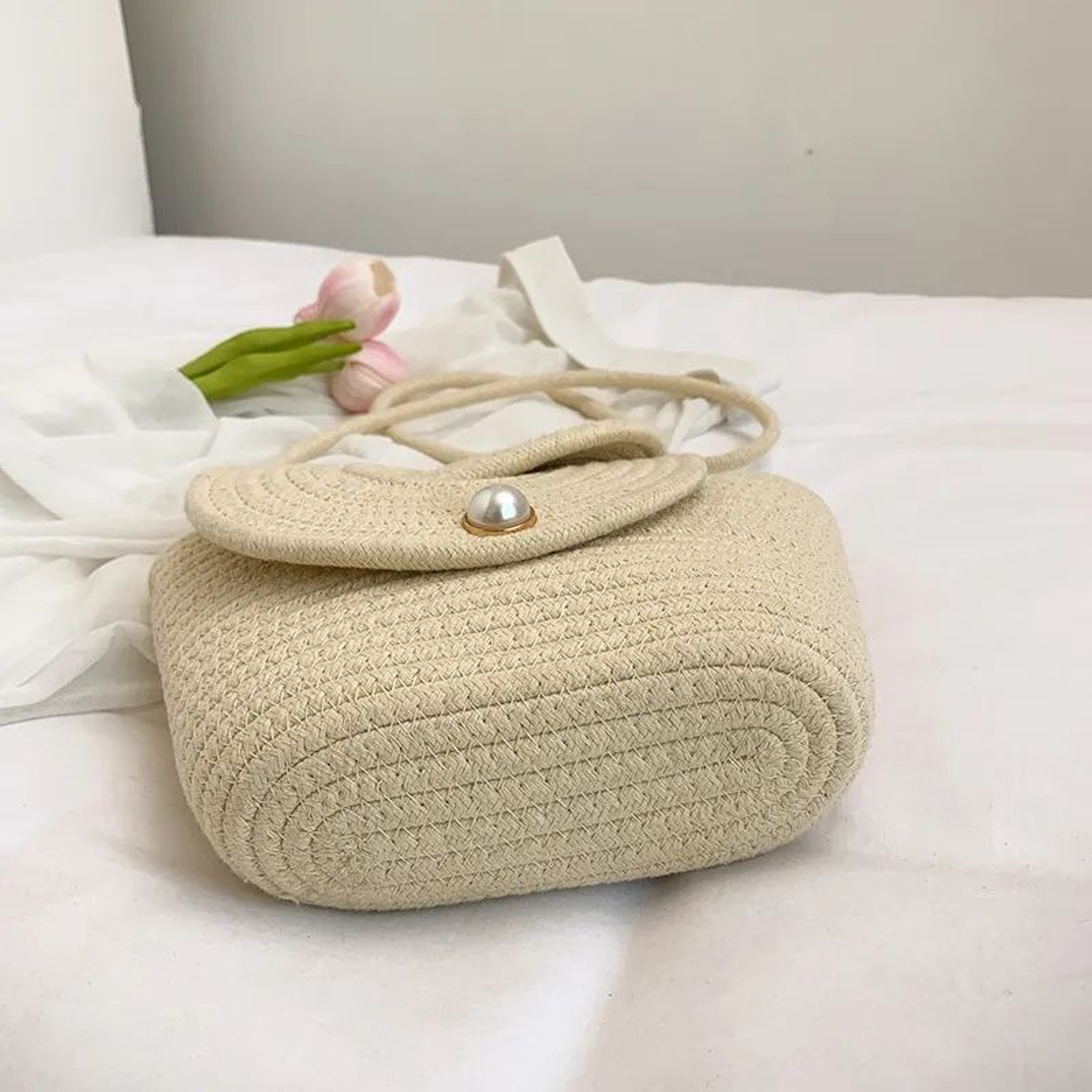 Handmade Woven Crossbody Bag With Adjustable Strap For Summer Beach Vacations 3