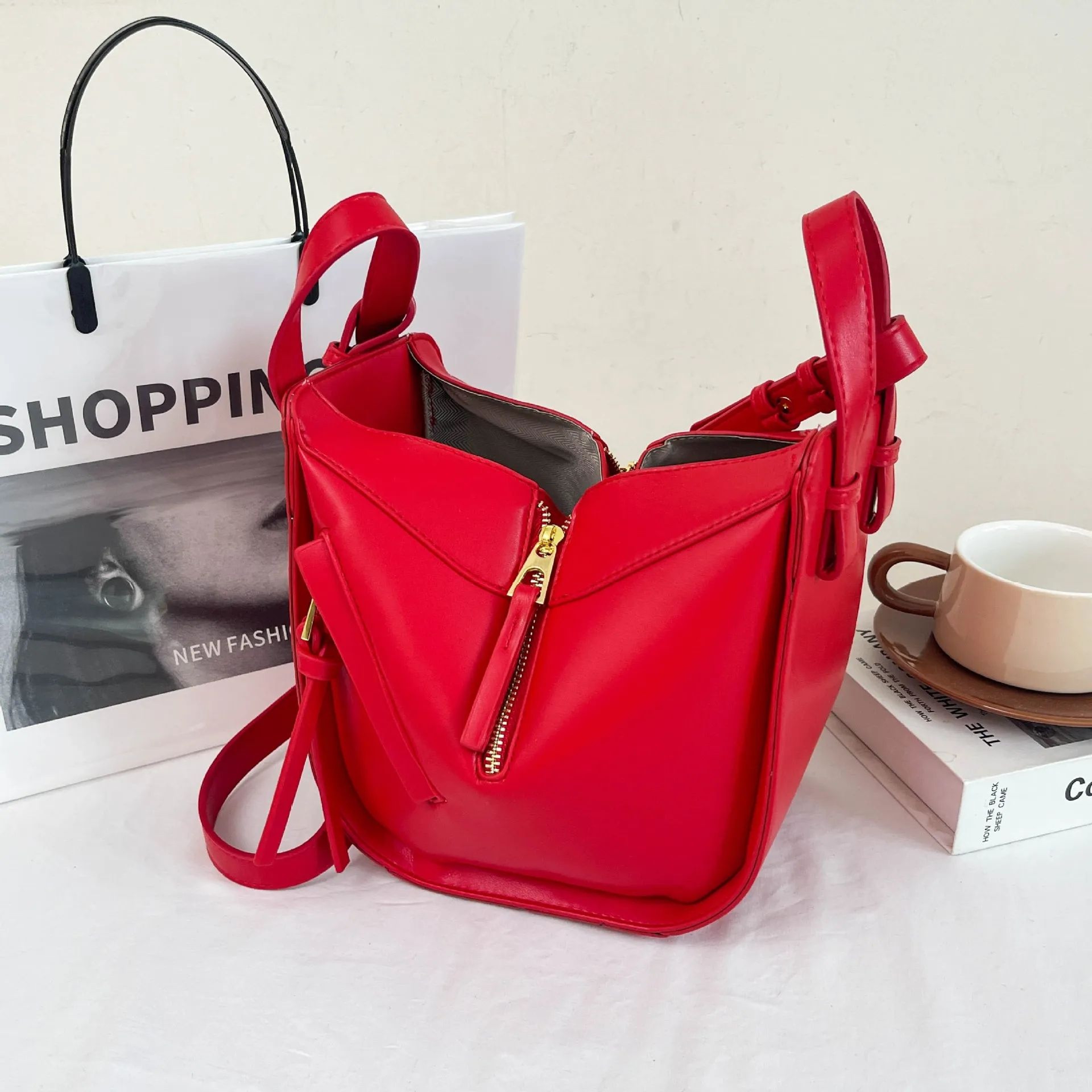 Women PU Leather Hammock Shoulder Bag And Crossbody Handbag 0