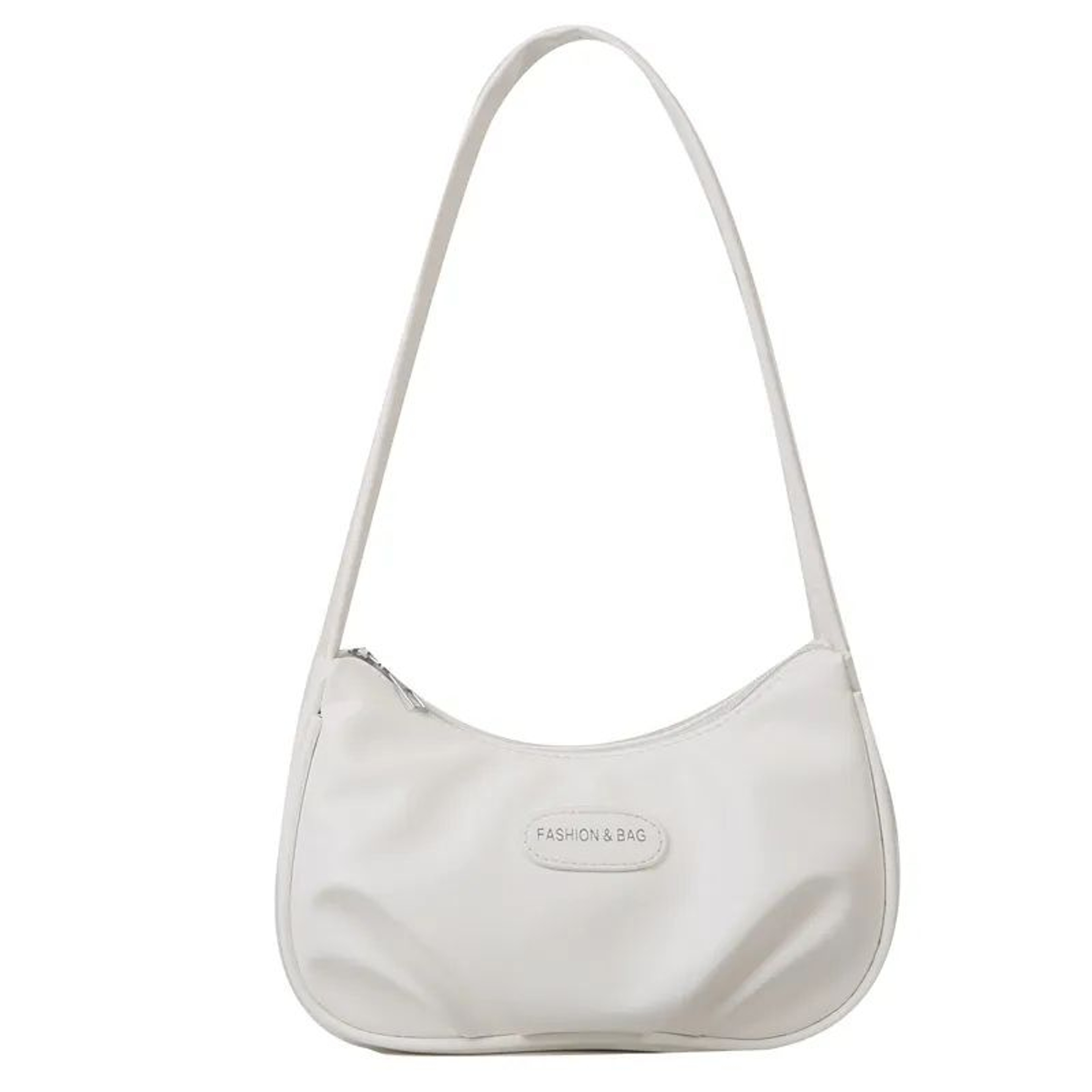 Womens Pleated Crescent Crossbody Bag With Textured Solid Color Design 3