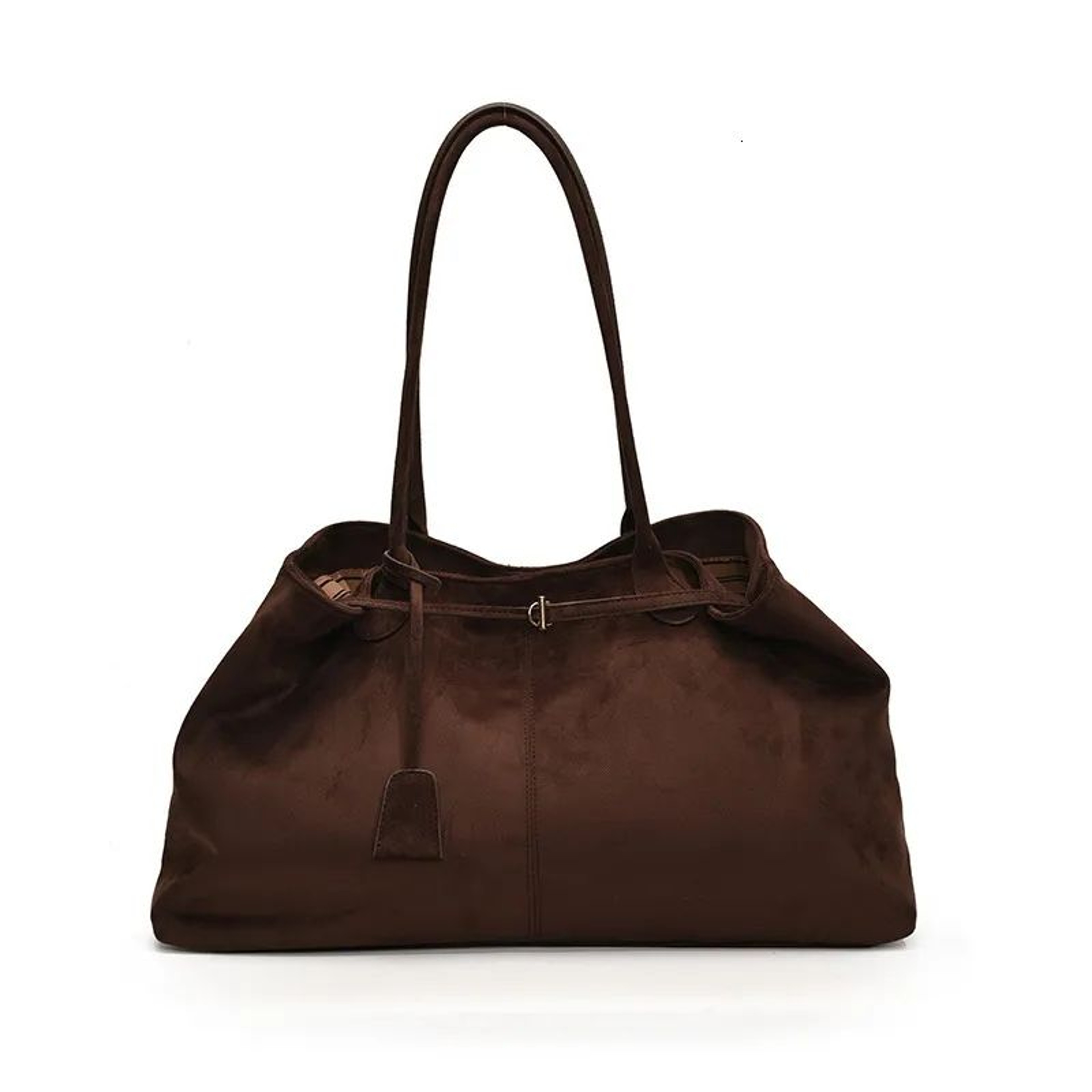 Women Suede Underarm Shoulder Bag With Magnetic Buckle And Zipper Pocket 2