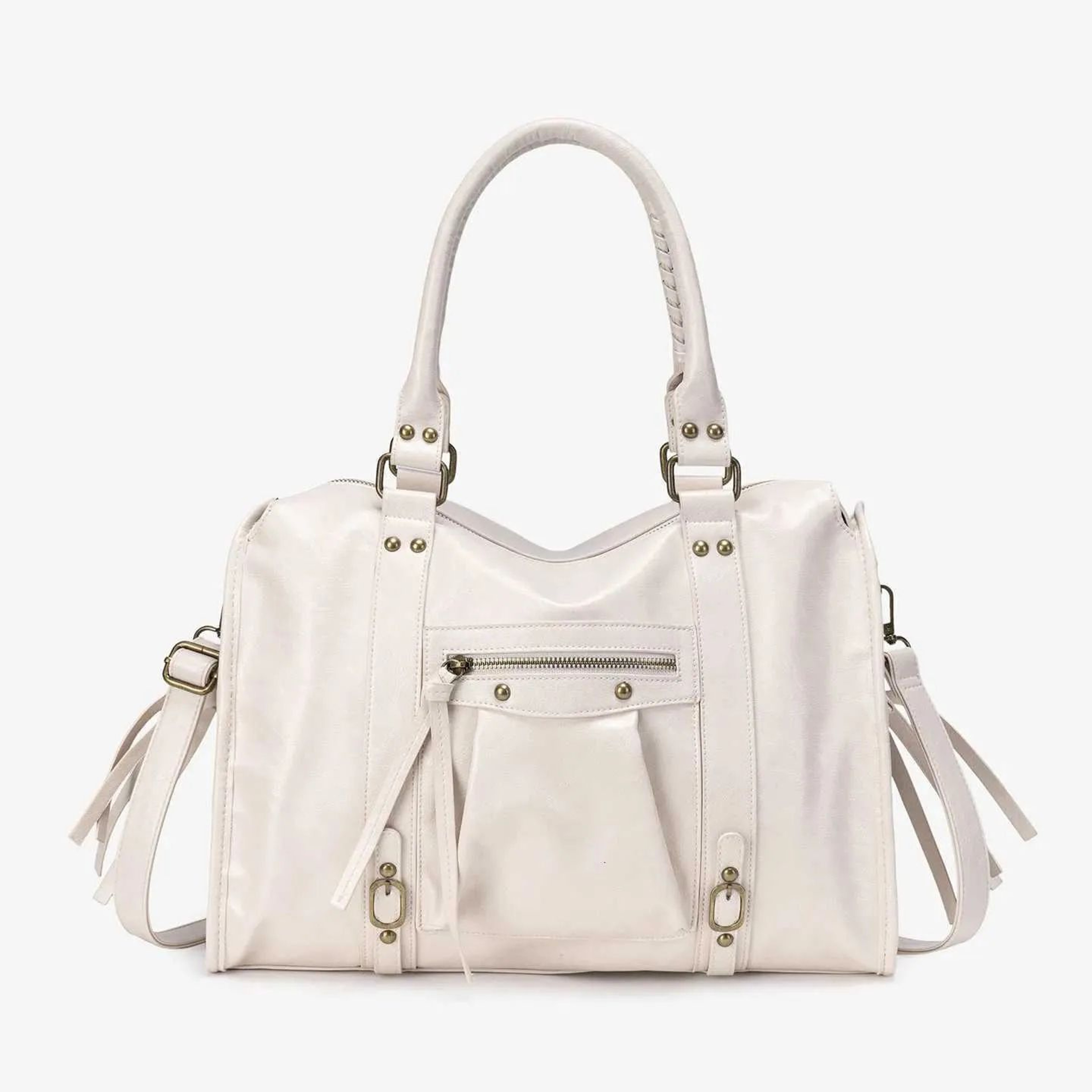 Retro Pink Washed Faux Leather Tote Shoulder Bag For Women 2