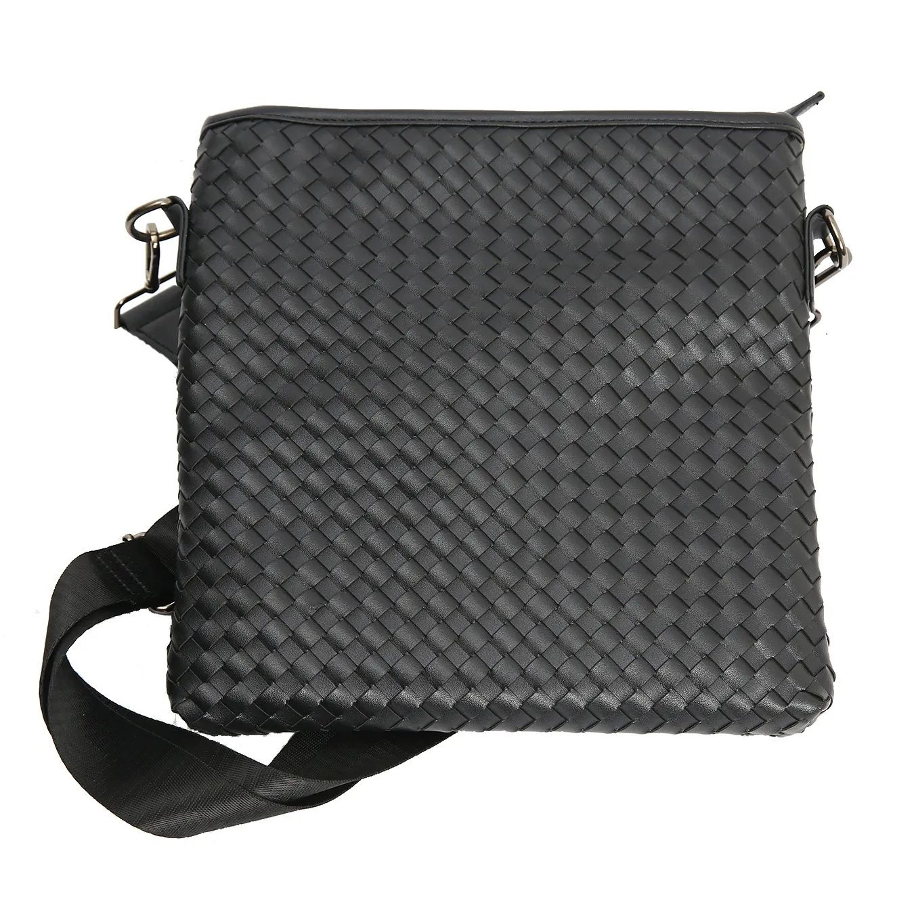 Mens Handwoven Crossbody Bag Compact Vertical Shoulder Bag 2