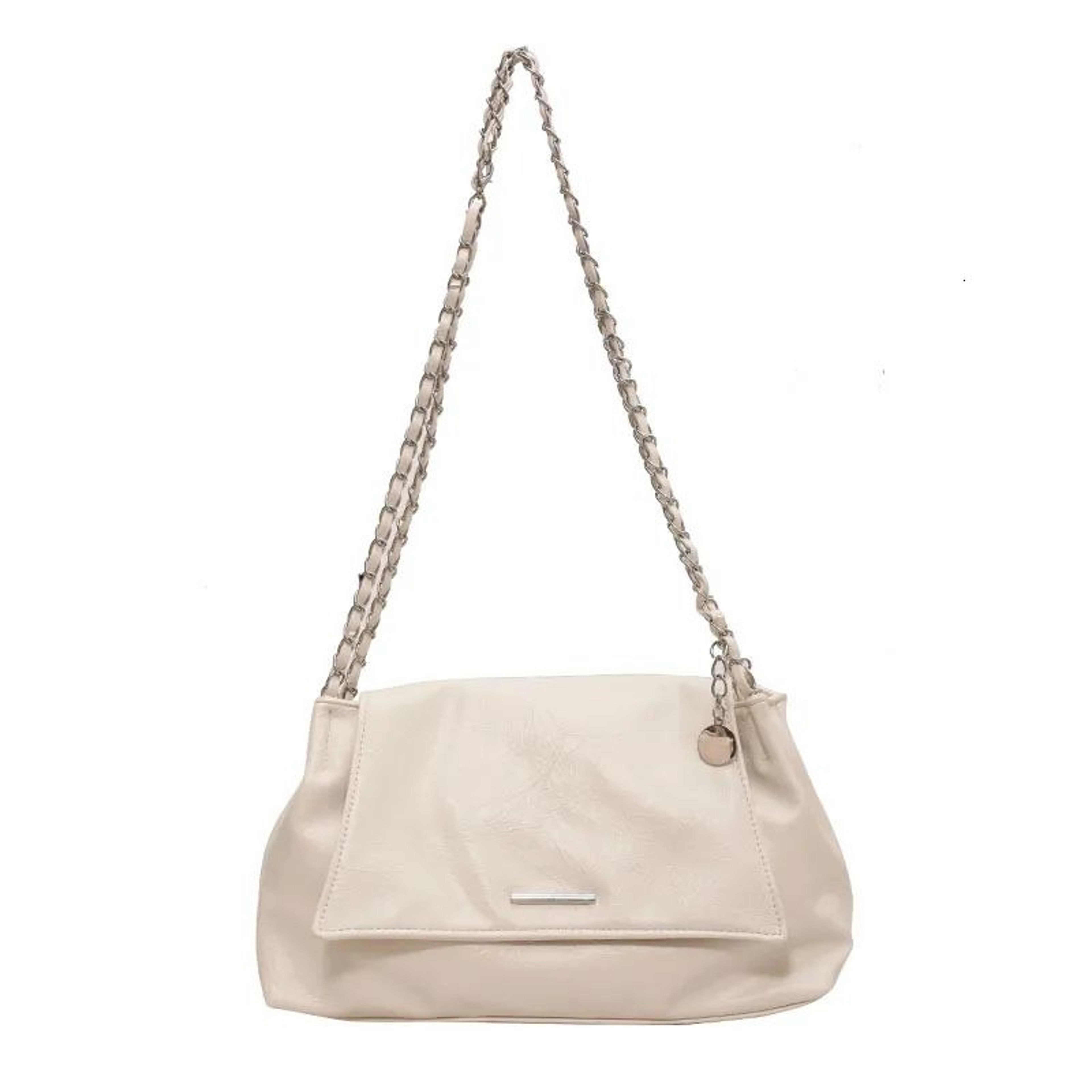 Women Large Capacity Soft Leather Tote Bag With Chain Shoulder Strap 1