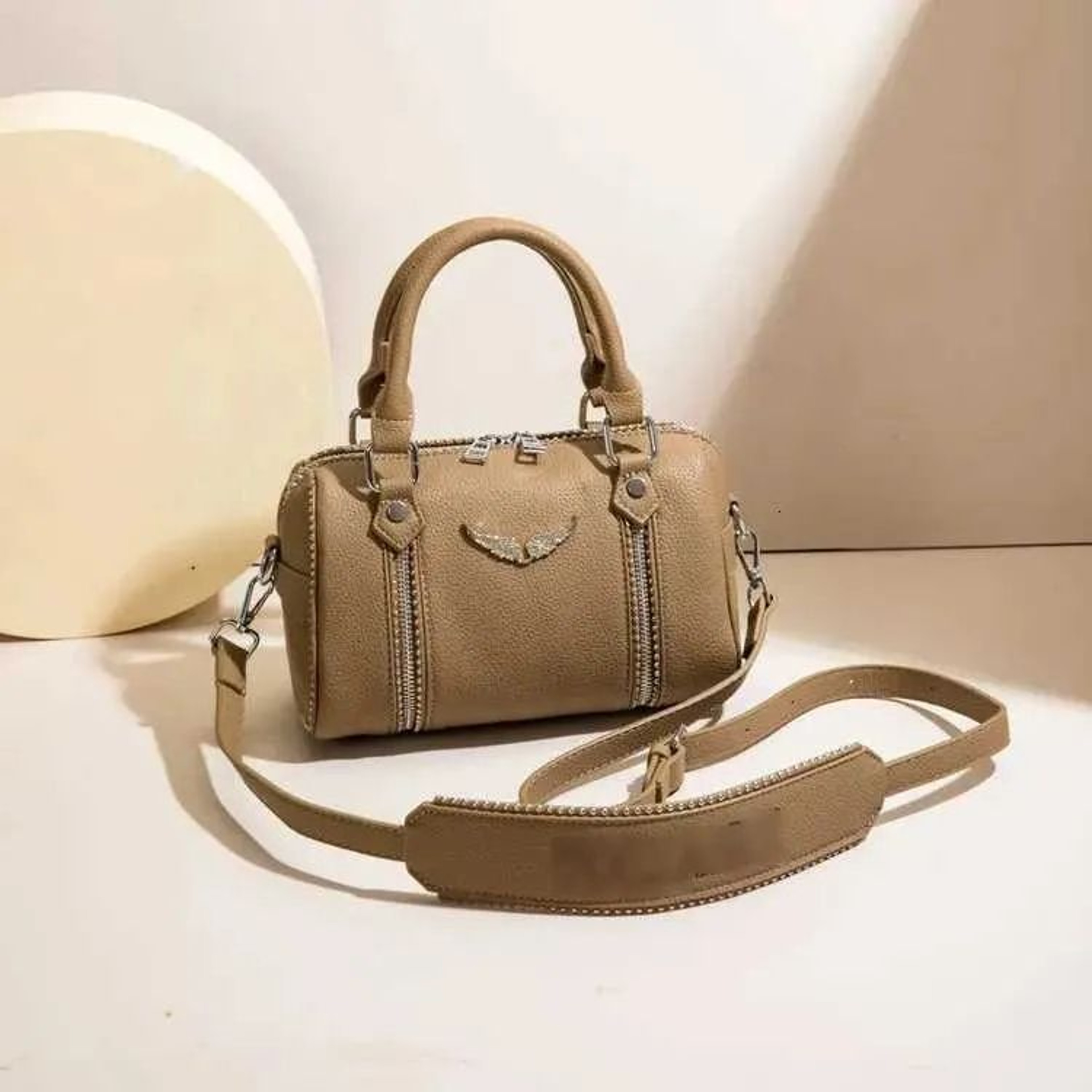 Large Leather Diaper Bag Tote With Crossbody And Shoulder Straps 0