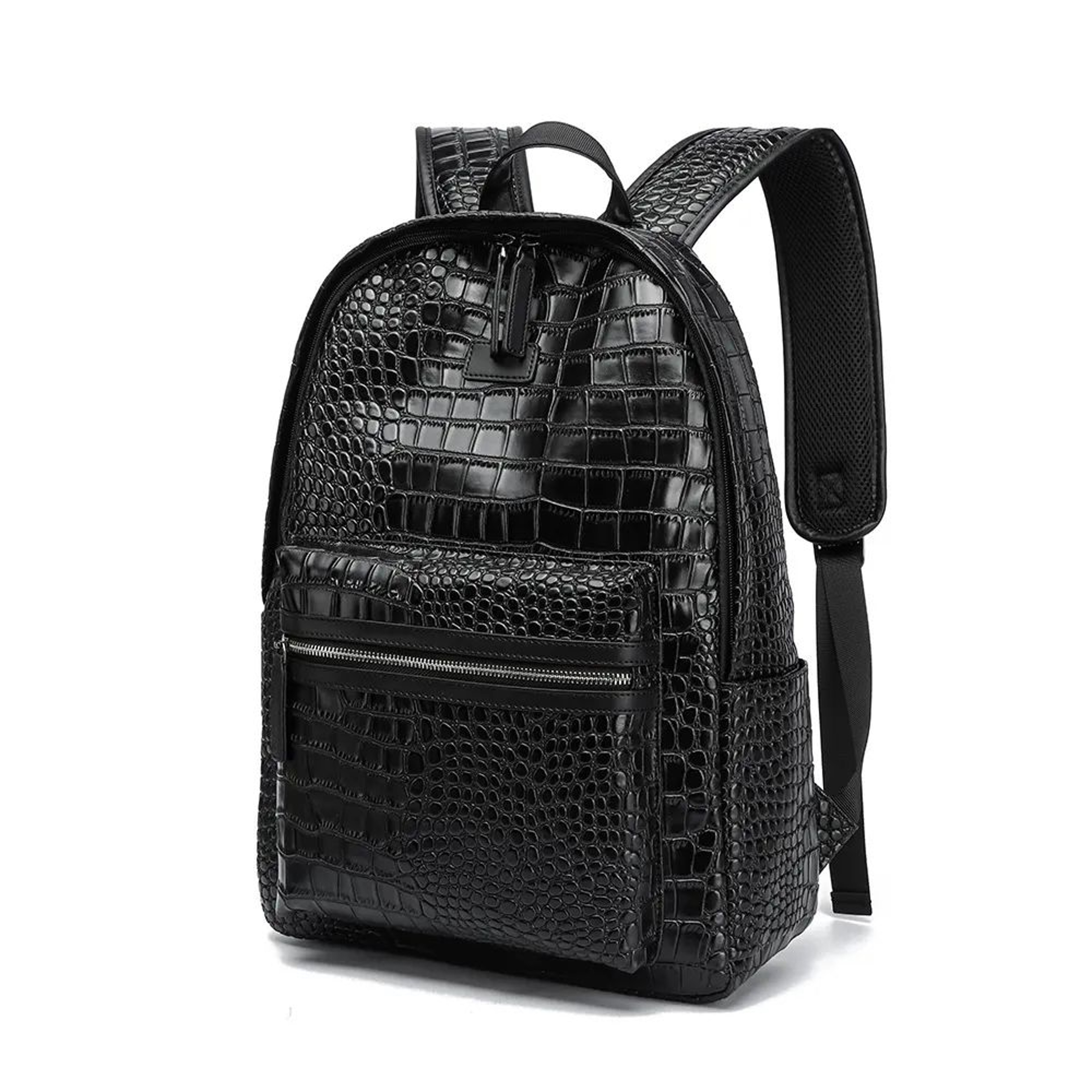 Womens Crocodile Embossed Soft Leather Backpack With Large Capacity For Work And School 0