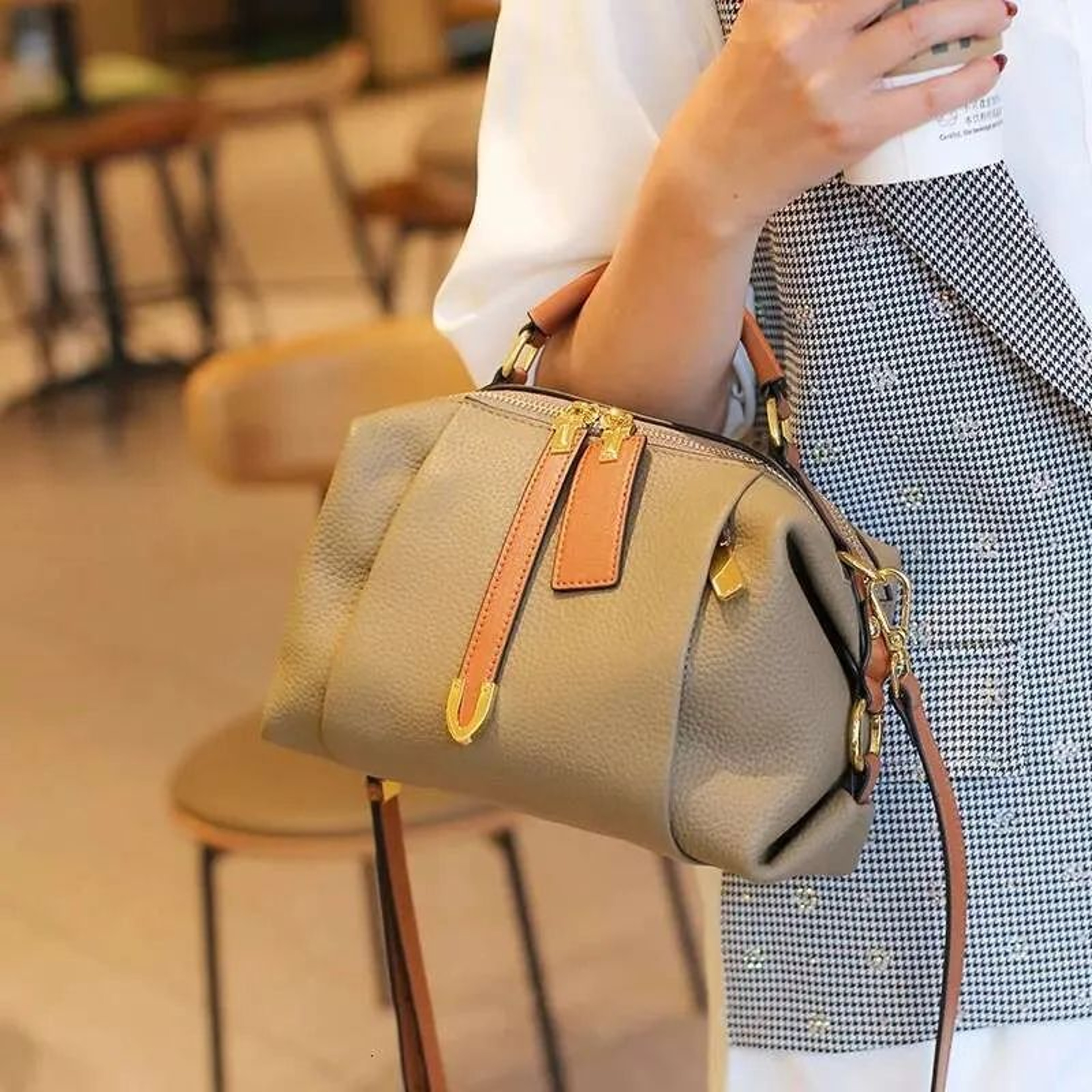 Genuine Leather Crossbody Bag For Women Vintage Cowhide Shoulder Handbag 2