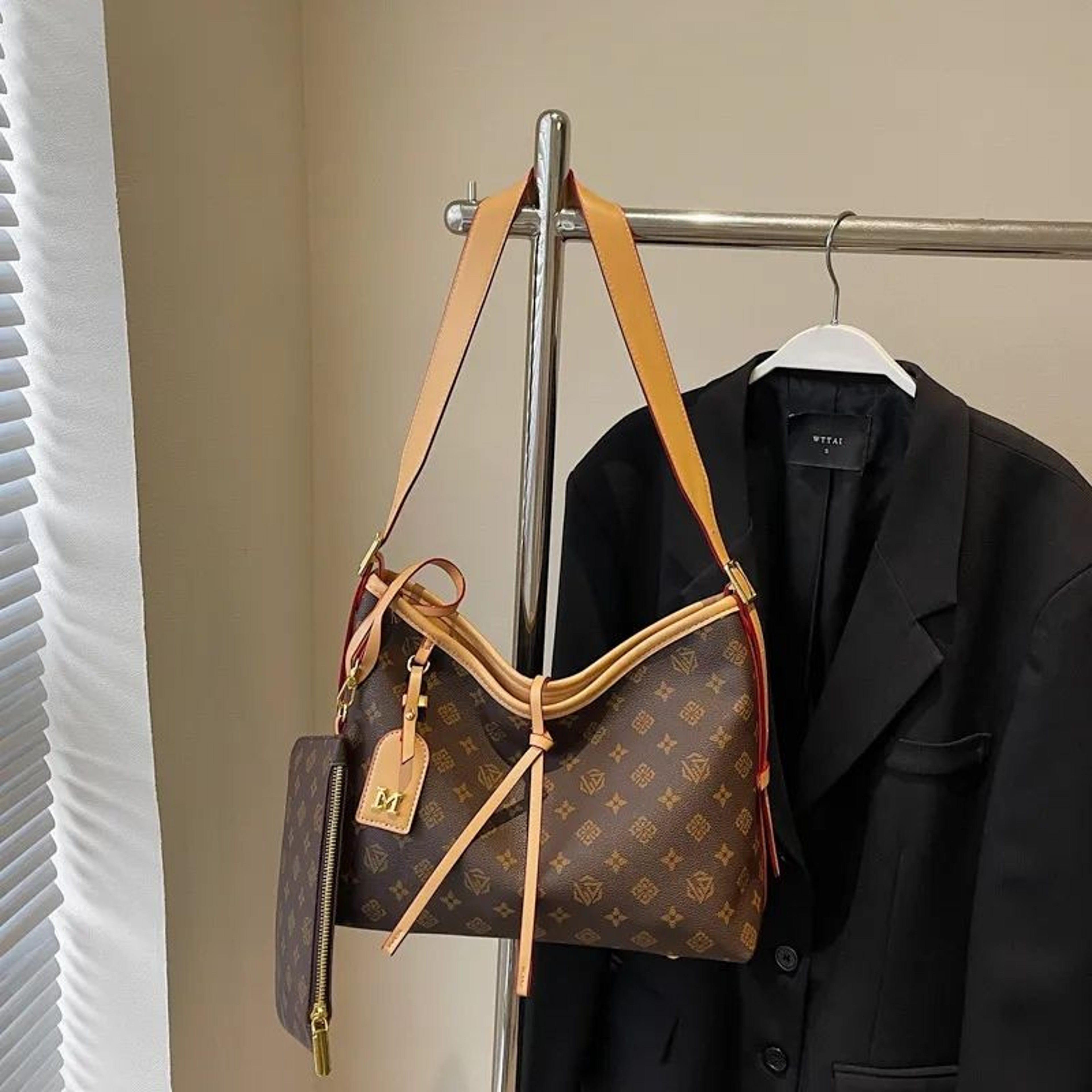 Large Monogram Tote Bag For Women Convertible Shoulder And Crossbody Purse 0