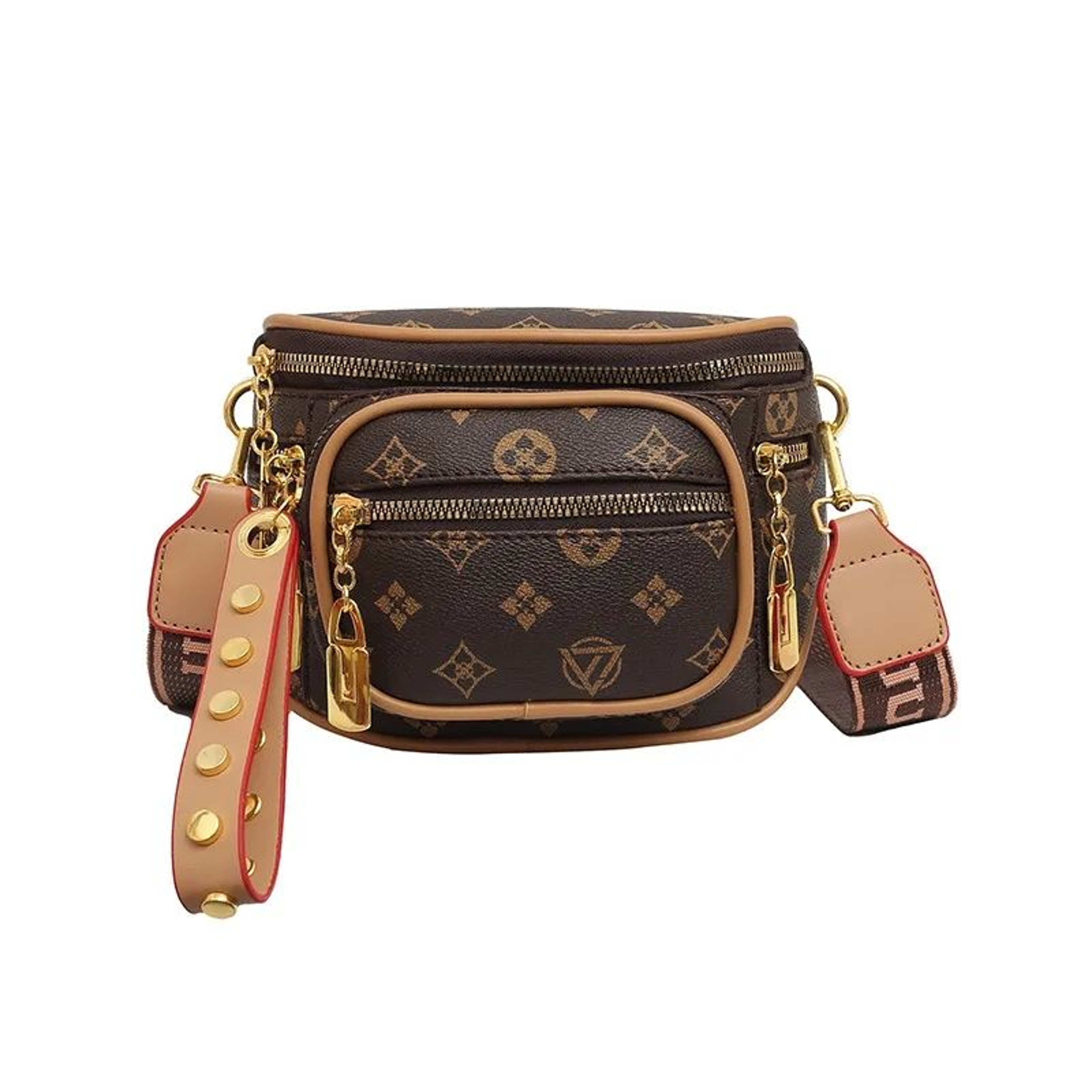 Womens MultiLayer Zipper Crossbody Shoulder Bag With Monogram Design 1