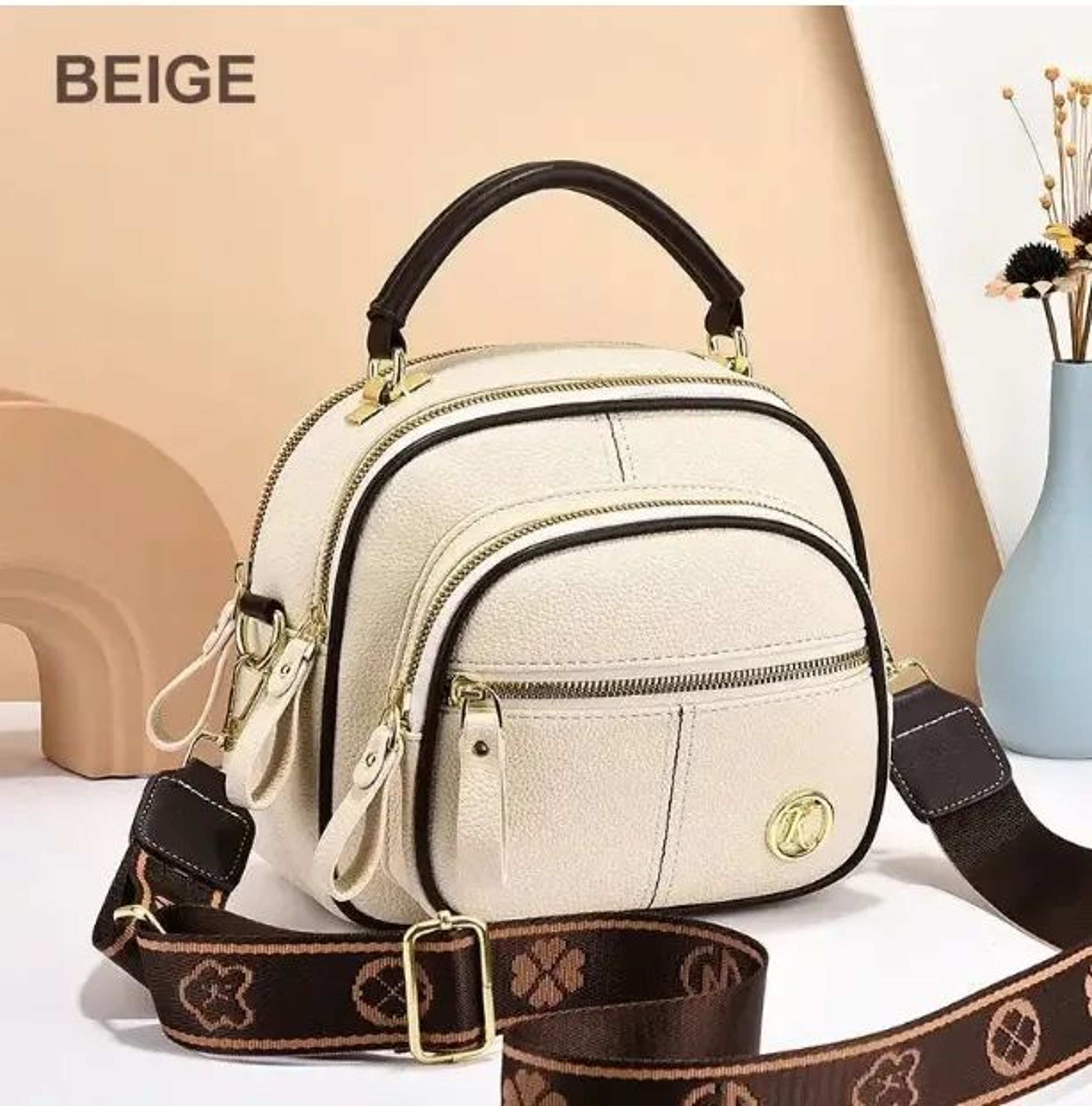 Classic PU Leather Crossbody Bag With Adjustable Wide Shoulder Strap 1