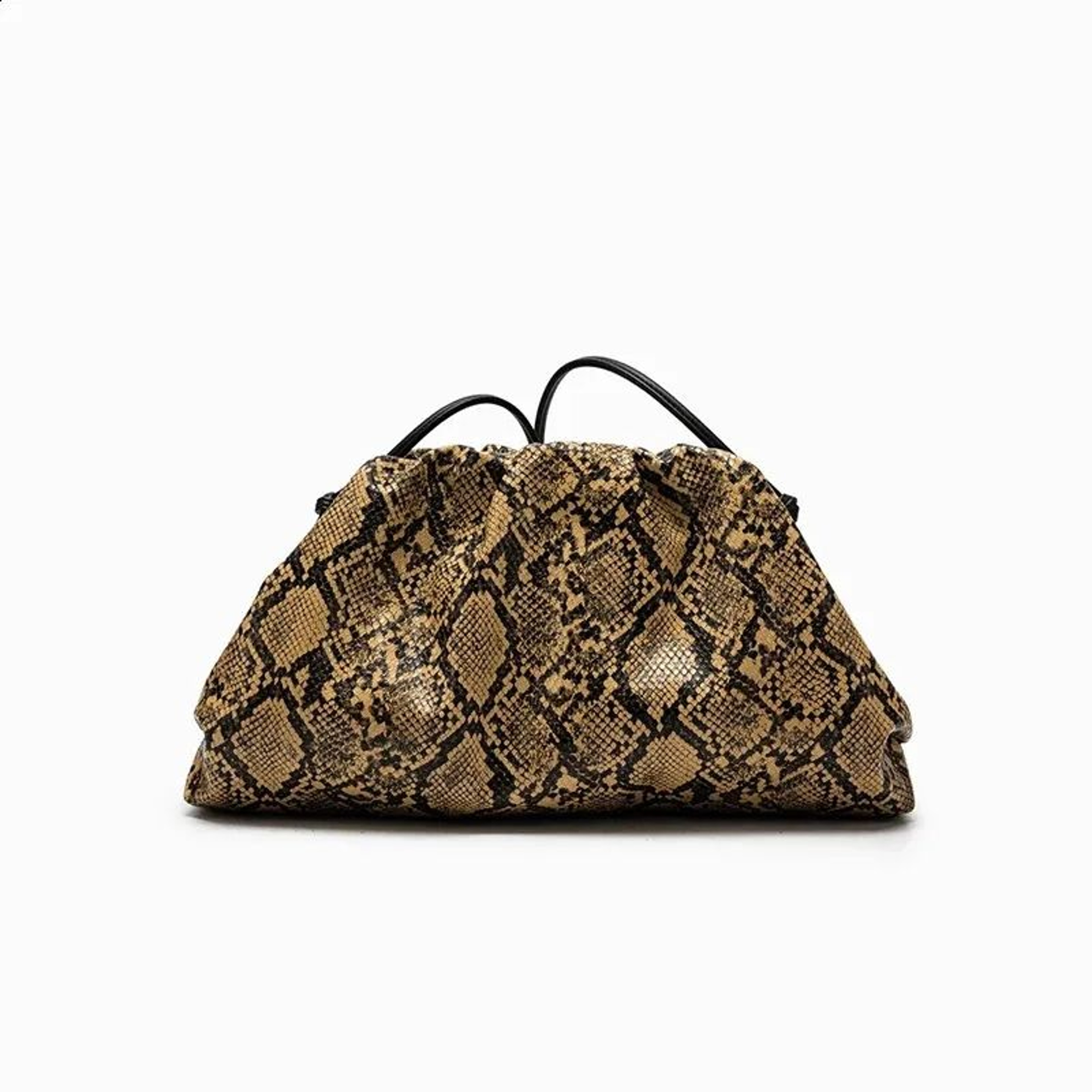 Women Zebra Print Pleated Dumpling Clutch Bag With Shoulder Strap 0