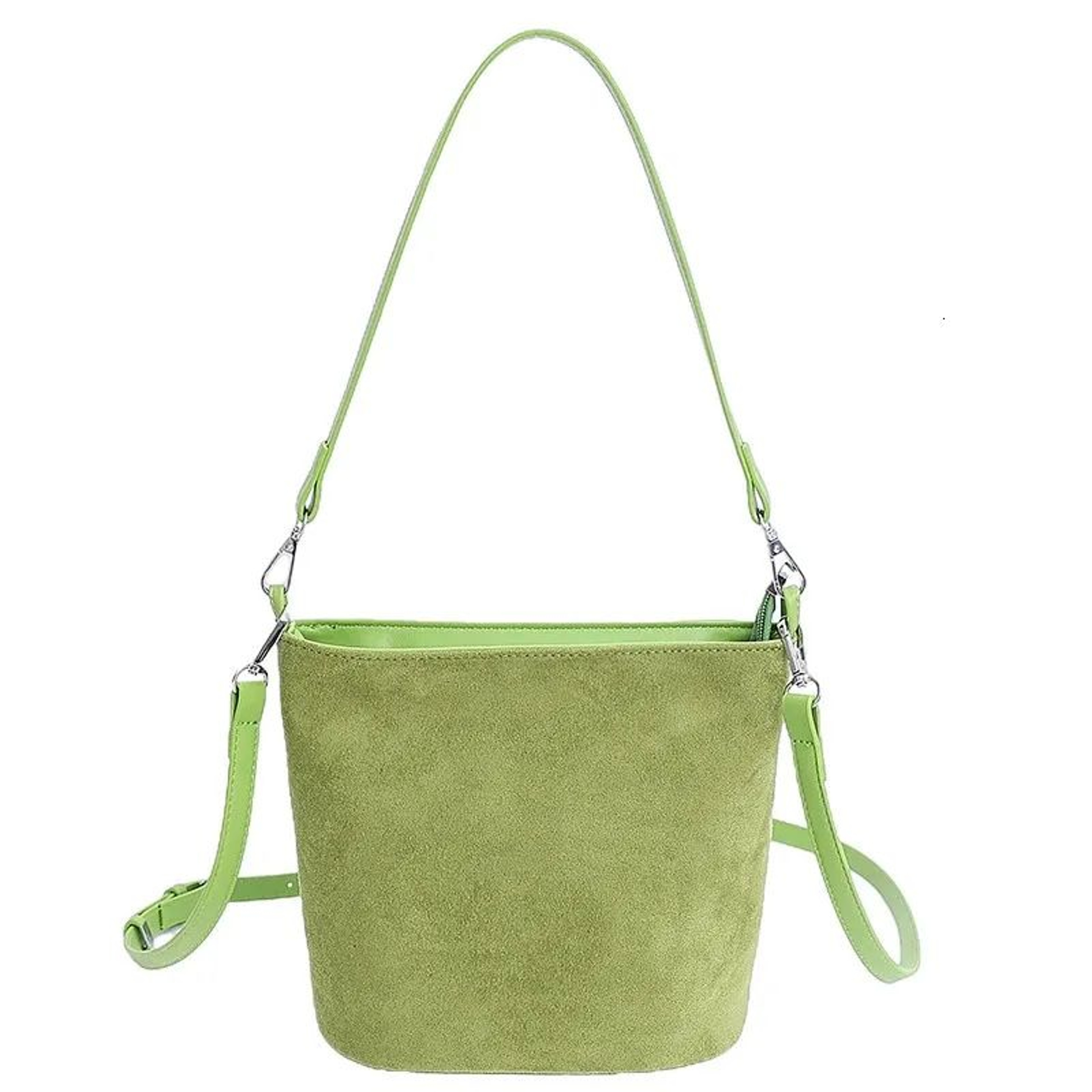 Large Faux Suede Tote Bag For Women With Adjustable Shoulder Strap And Zipper 3