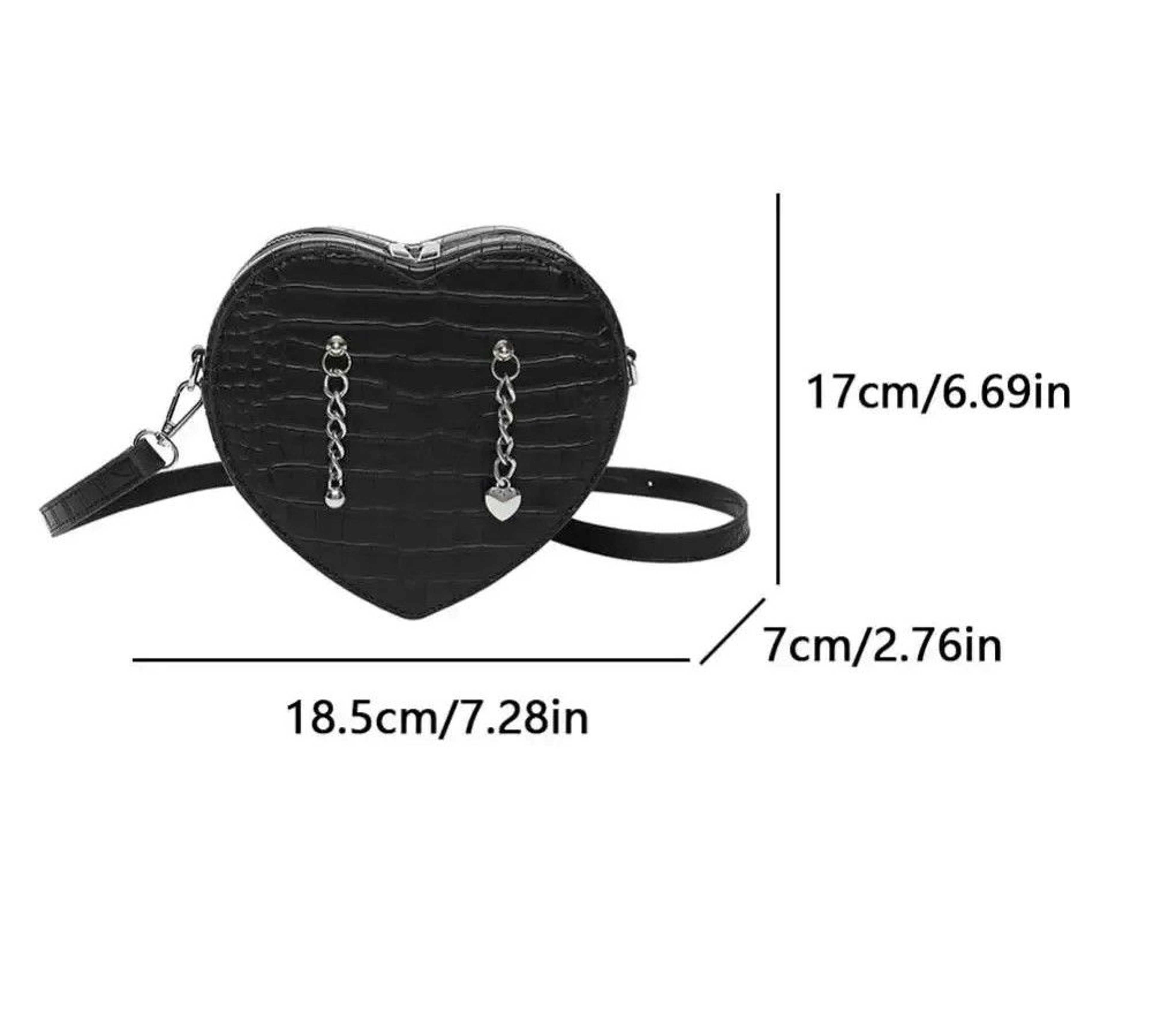 Women HeartShaped Crossbody Shoulder Bag With Adjustable Strap 3