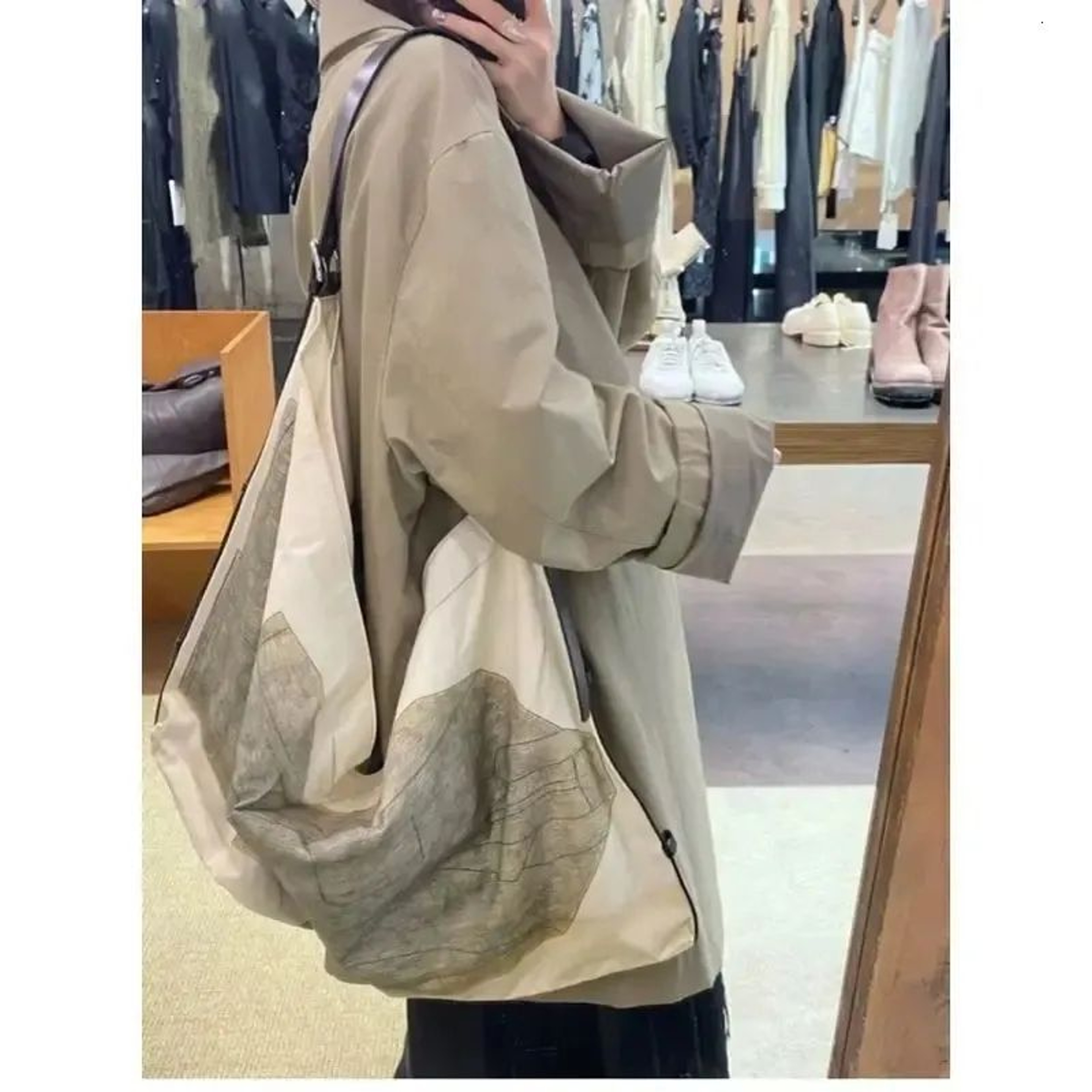 Women Canvas Tote Bag Large Capacity Casual Shoulder Handbag 0